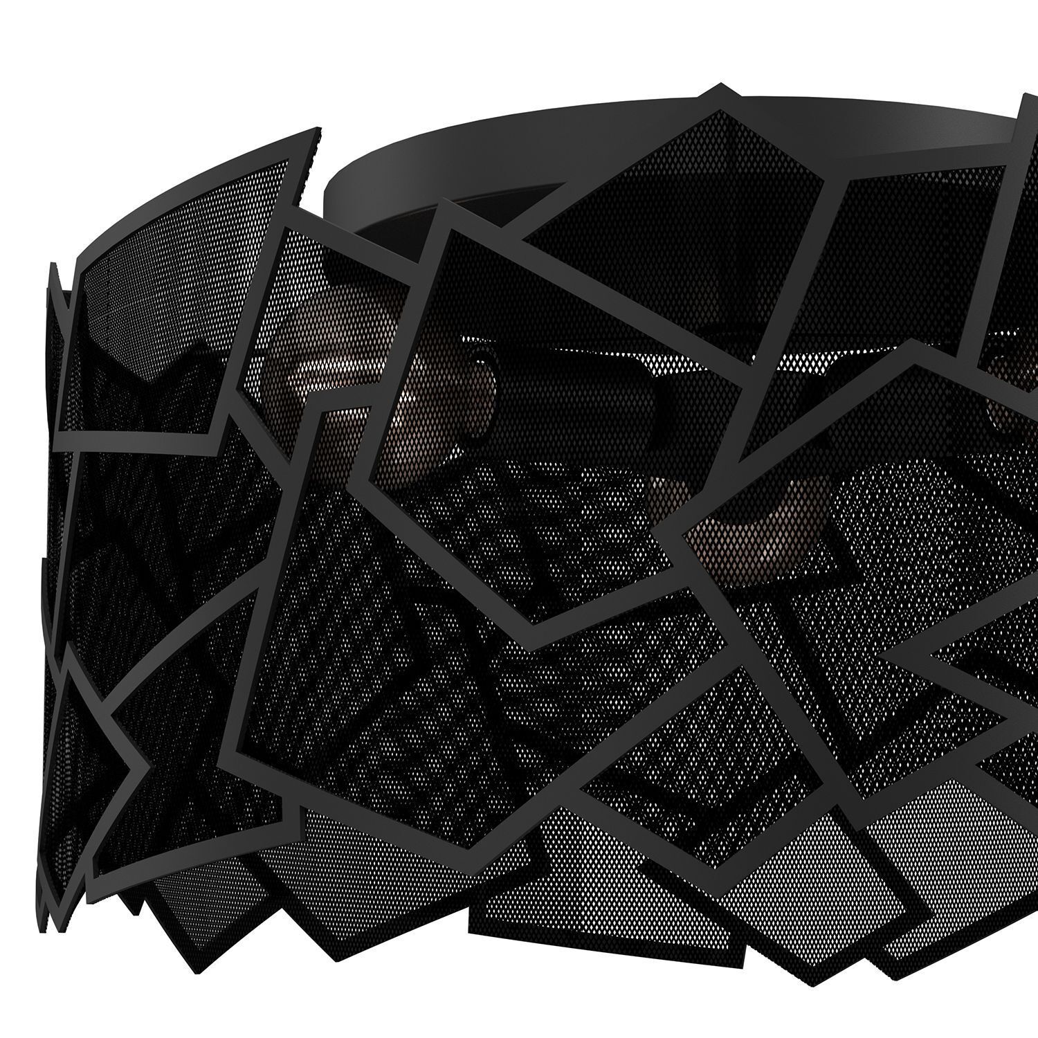 Dekorative Wandlampe Metall Schwarz B:49,5 cm Modern Dekorative Wandlampe Metall Schwarz B:49,5 cm Modern