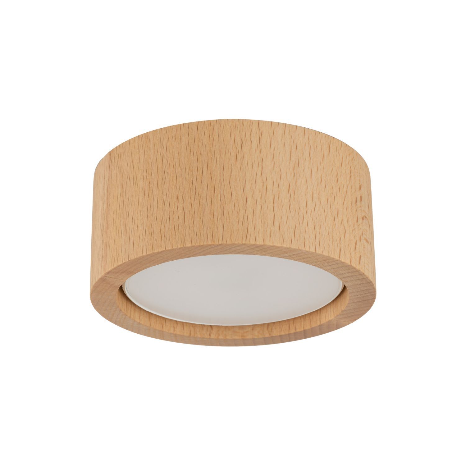 Plafonnier rond Ø 9,5 cm H : 4,5 cm En saillie GX53 Bois Deckenleuchte