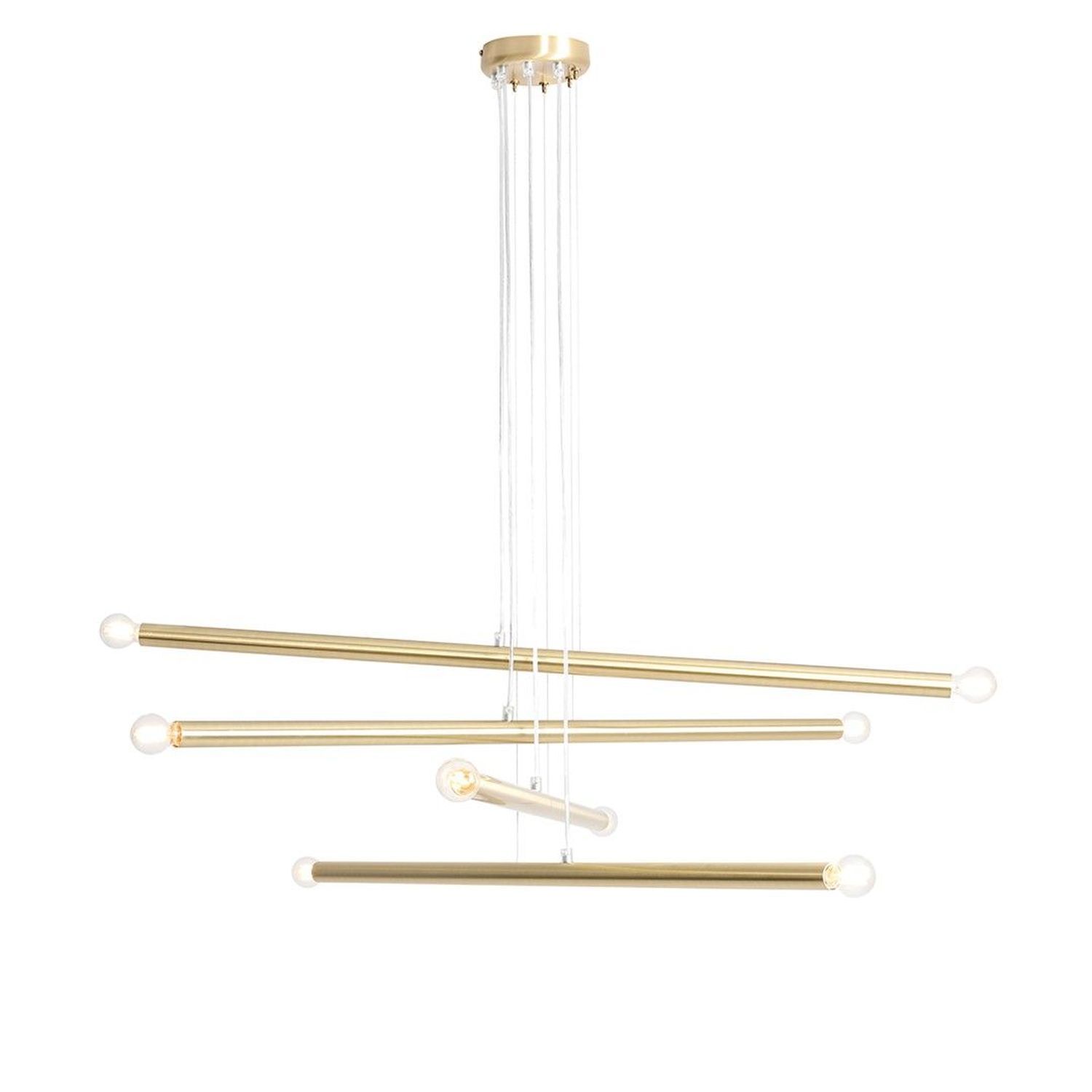 Suspension métallique Retro en laiton E14 100 cm de long