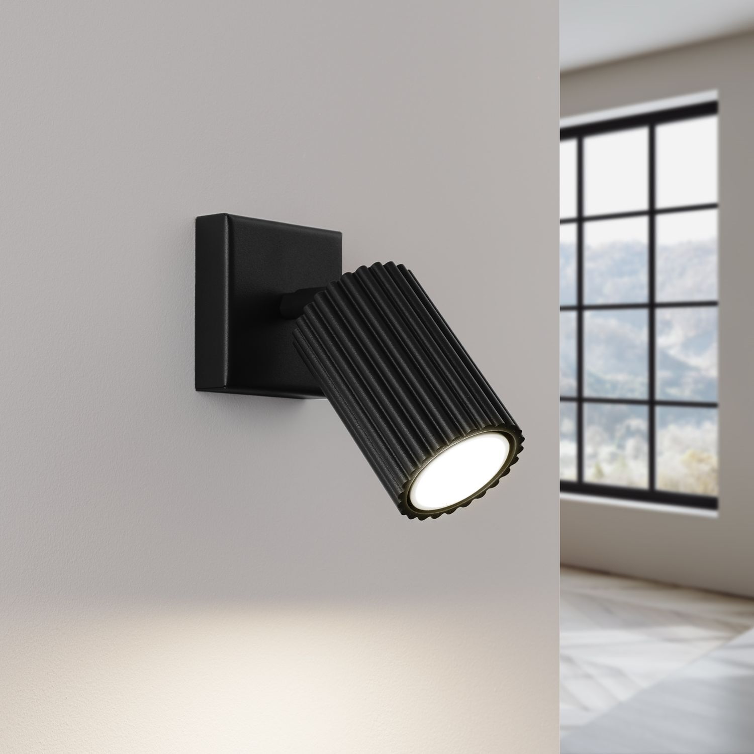 Applique murale noire GU10 Moderne L : 8 cm petite orientable