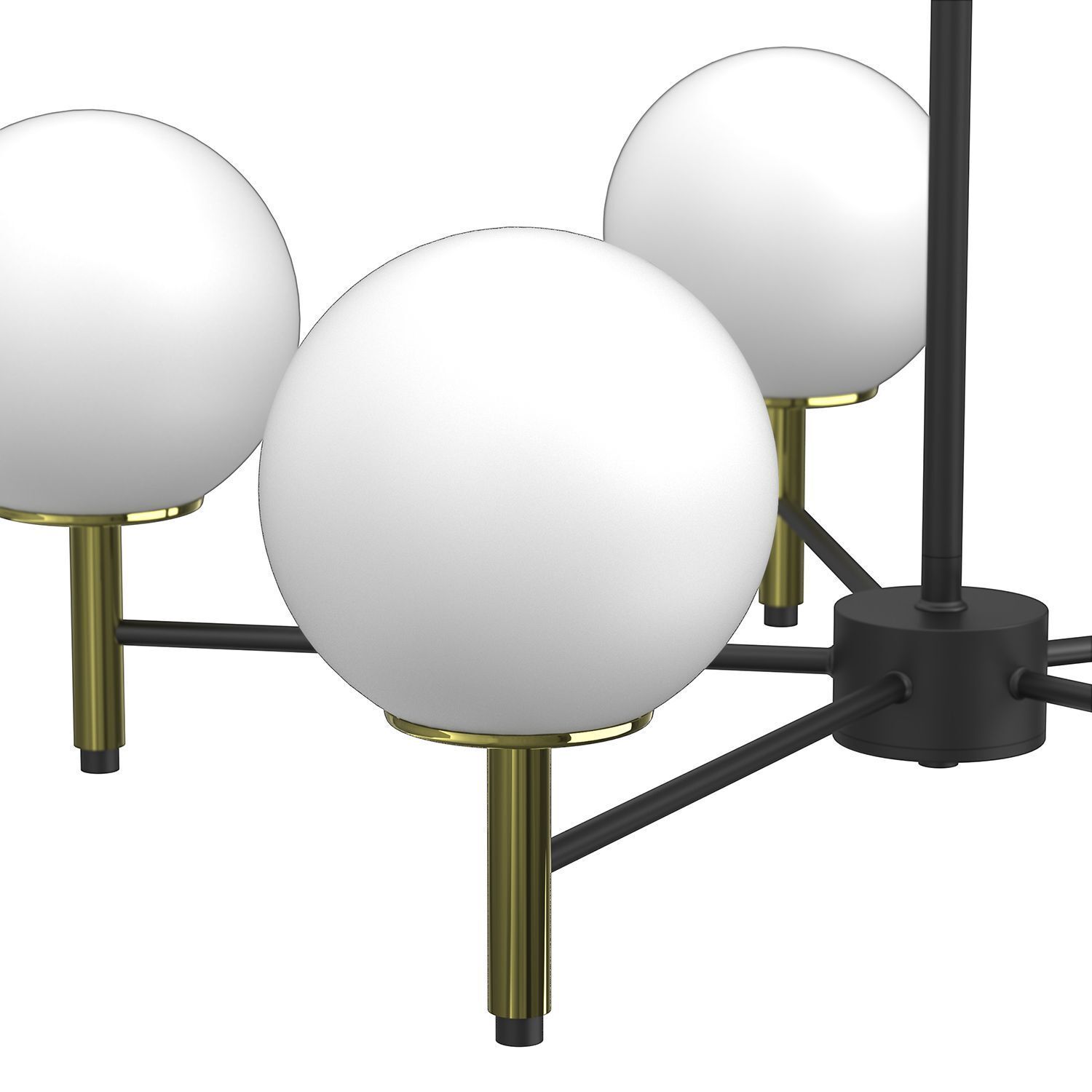 Plafonnier verre métal noir or E27 5 flammes Sphäre, Licht, Beleuchtung