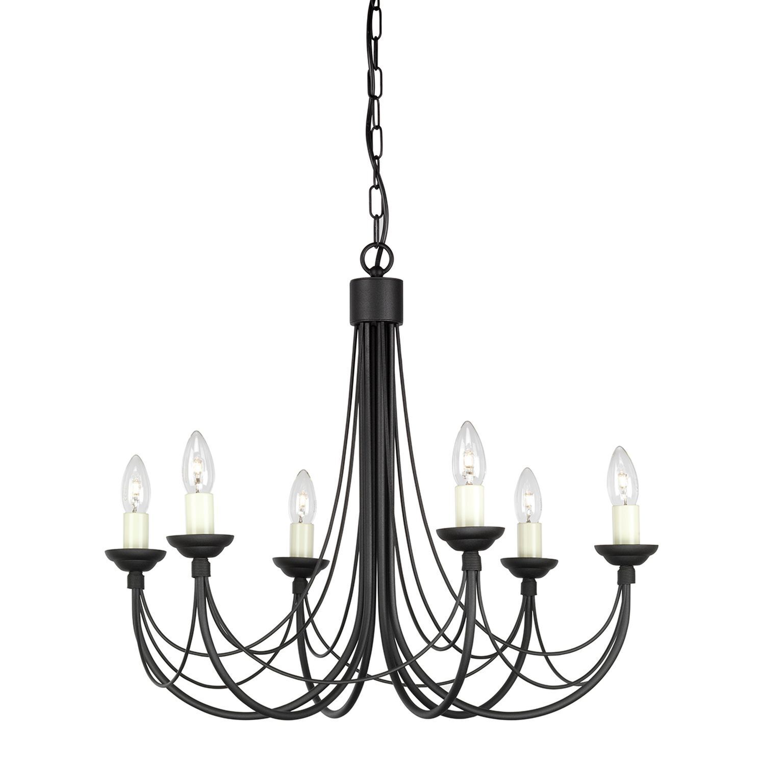 Lustre Noir Blanc Acier Rustique GOTICA 1