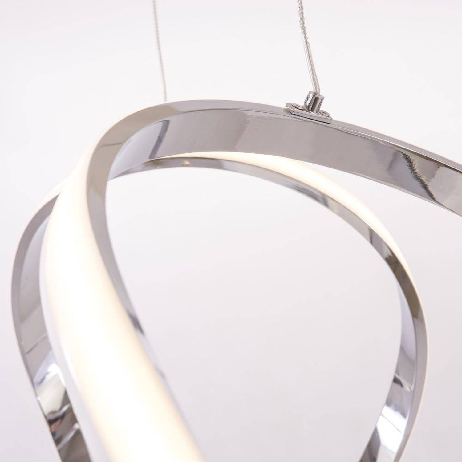 LED Hängelampe Metall B: 52 cm Chrom 3000 K 2835 lm Zubehor, Reifen, Silber