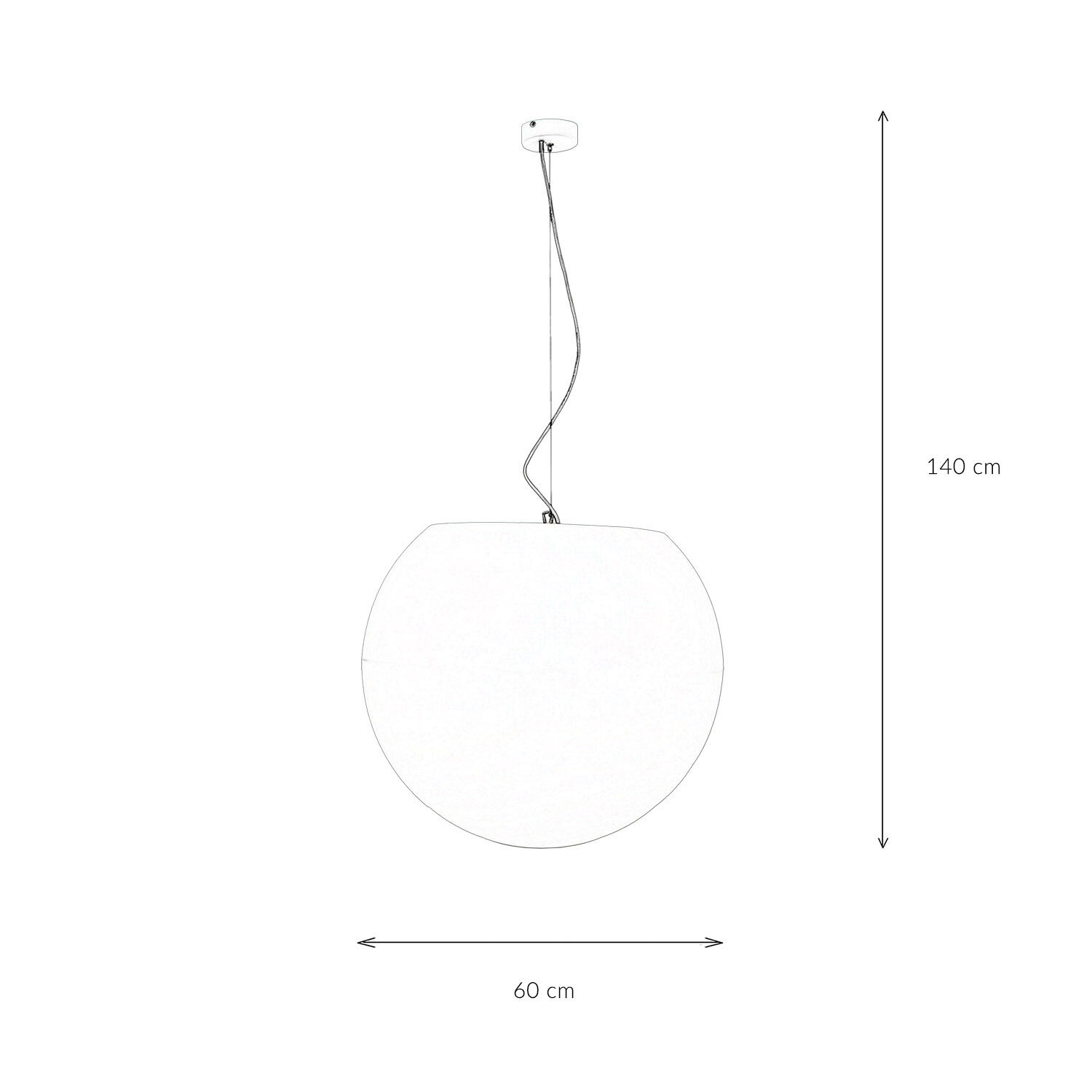 Grande lampe à suspendre pour l'extérieur en blanc Ø60cm