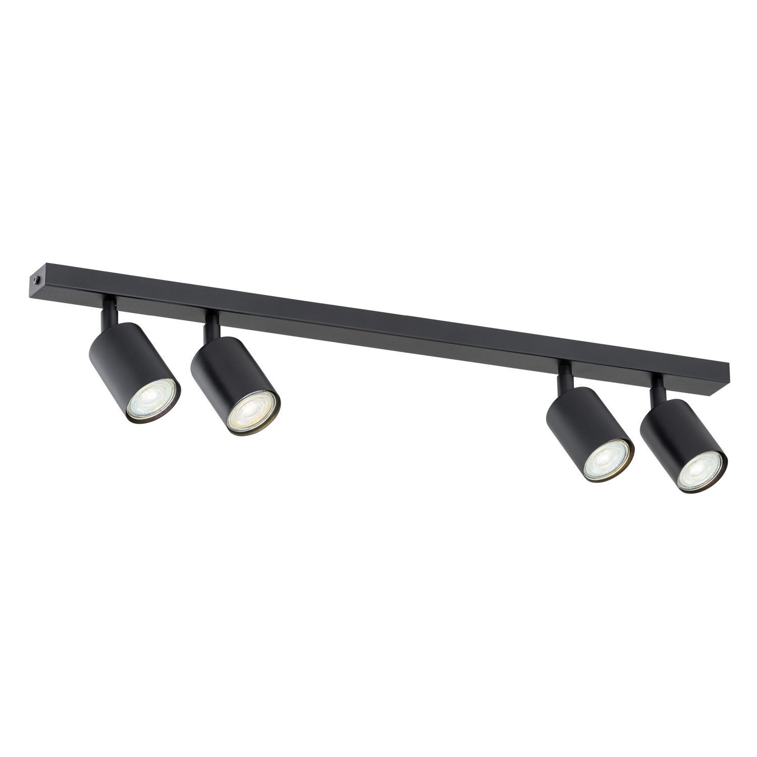 Spot de plafond métal noir L : 70 cm orientable GU10 4-flamme