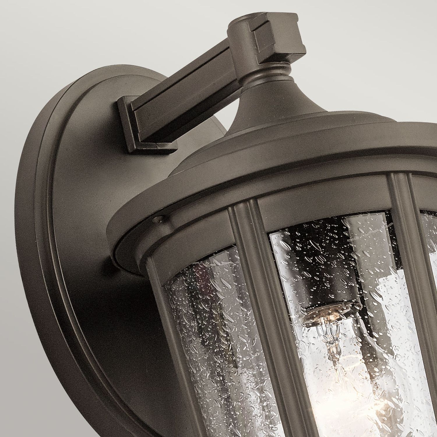 Lampe d'extérieur mur alu verre hauteur 37,1 cm IP44 E27 Vintage