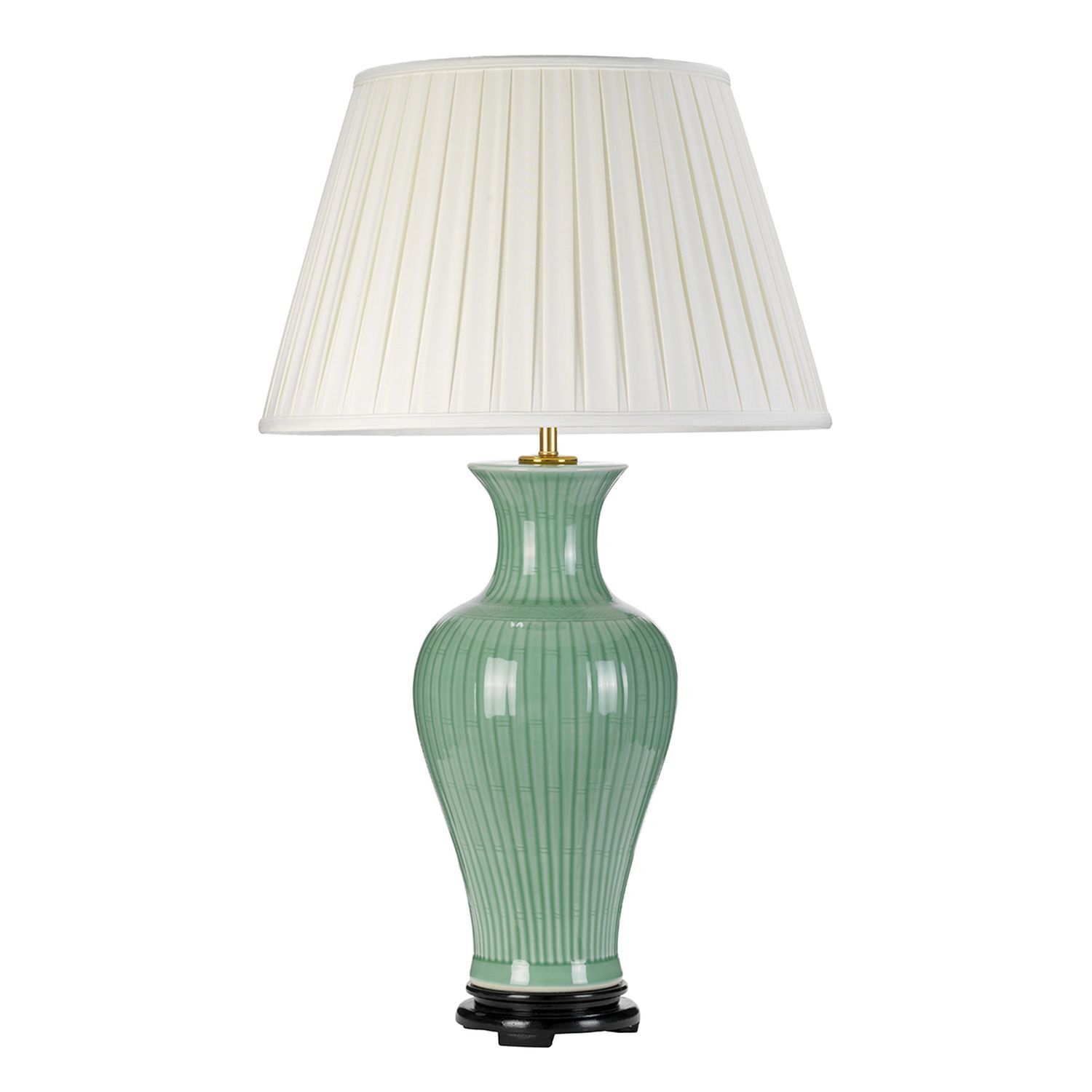 Lampe de table céramique tissu vert crème 81cm E27 Table de nuit