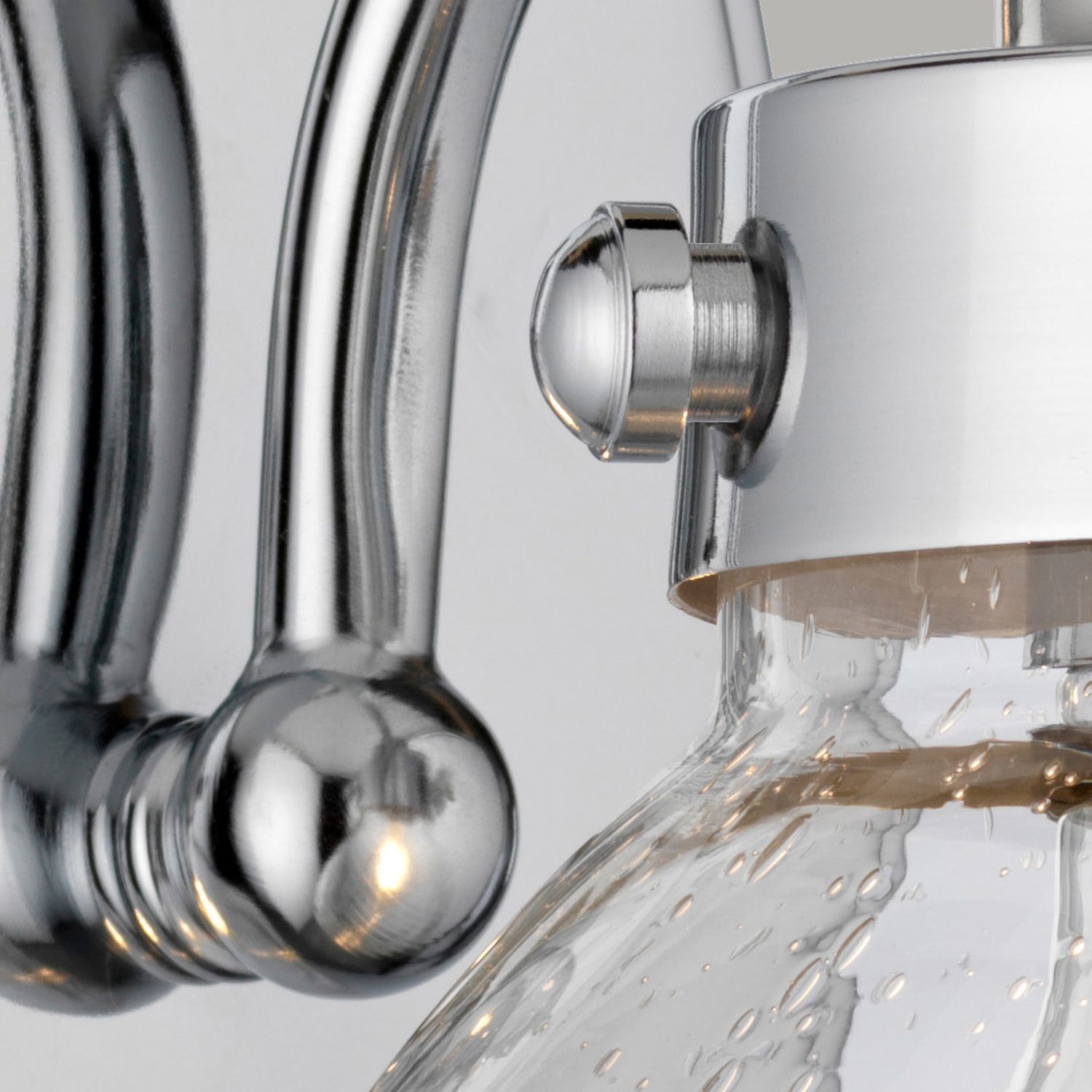 Applique salle de bain H : 22,1 cm IP44 E27 Chrome en métal Verre de pluie