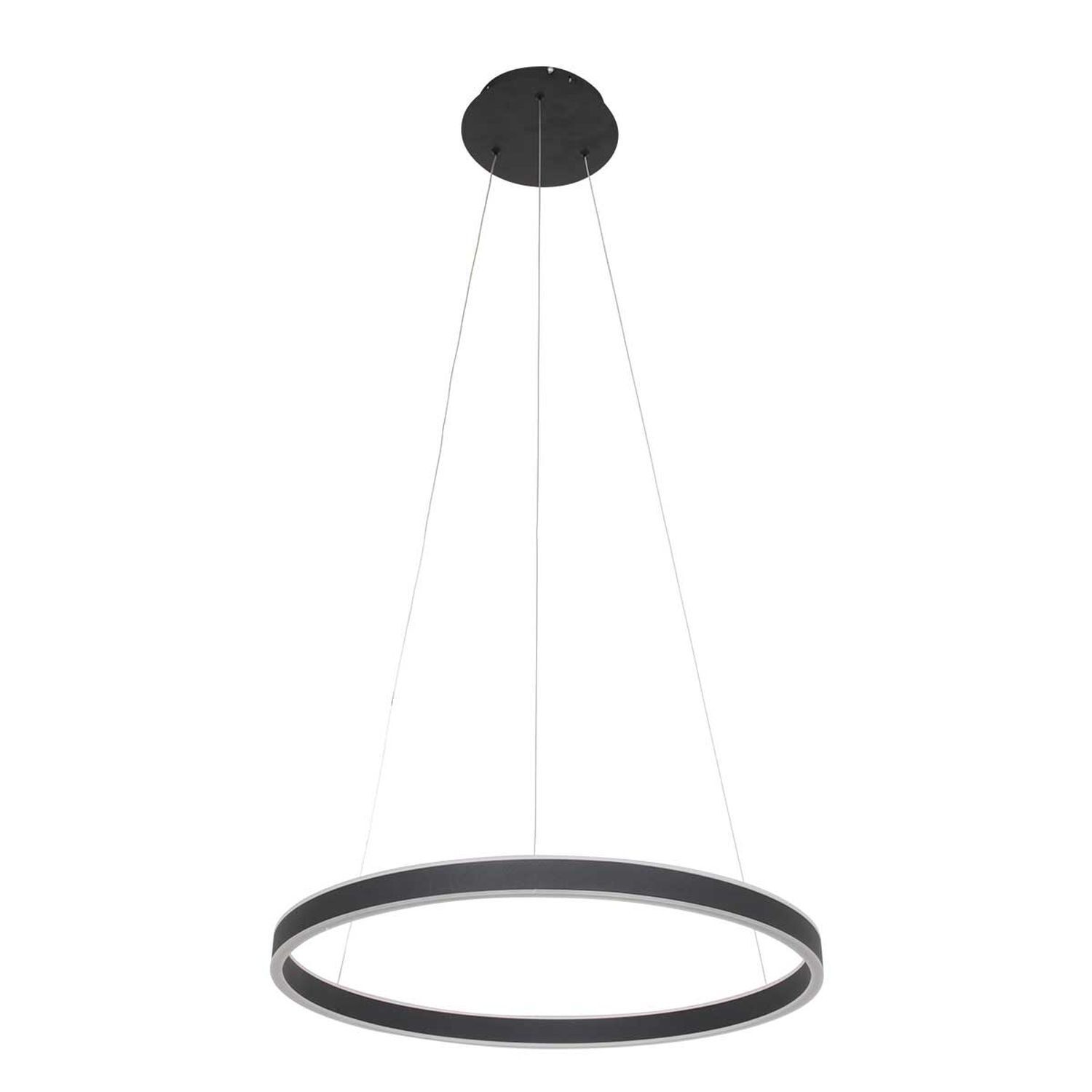 Lampe LED à suspendre noire Ø60 cm ronde 42 W 2700 K élégante