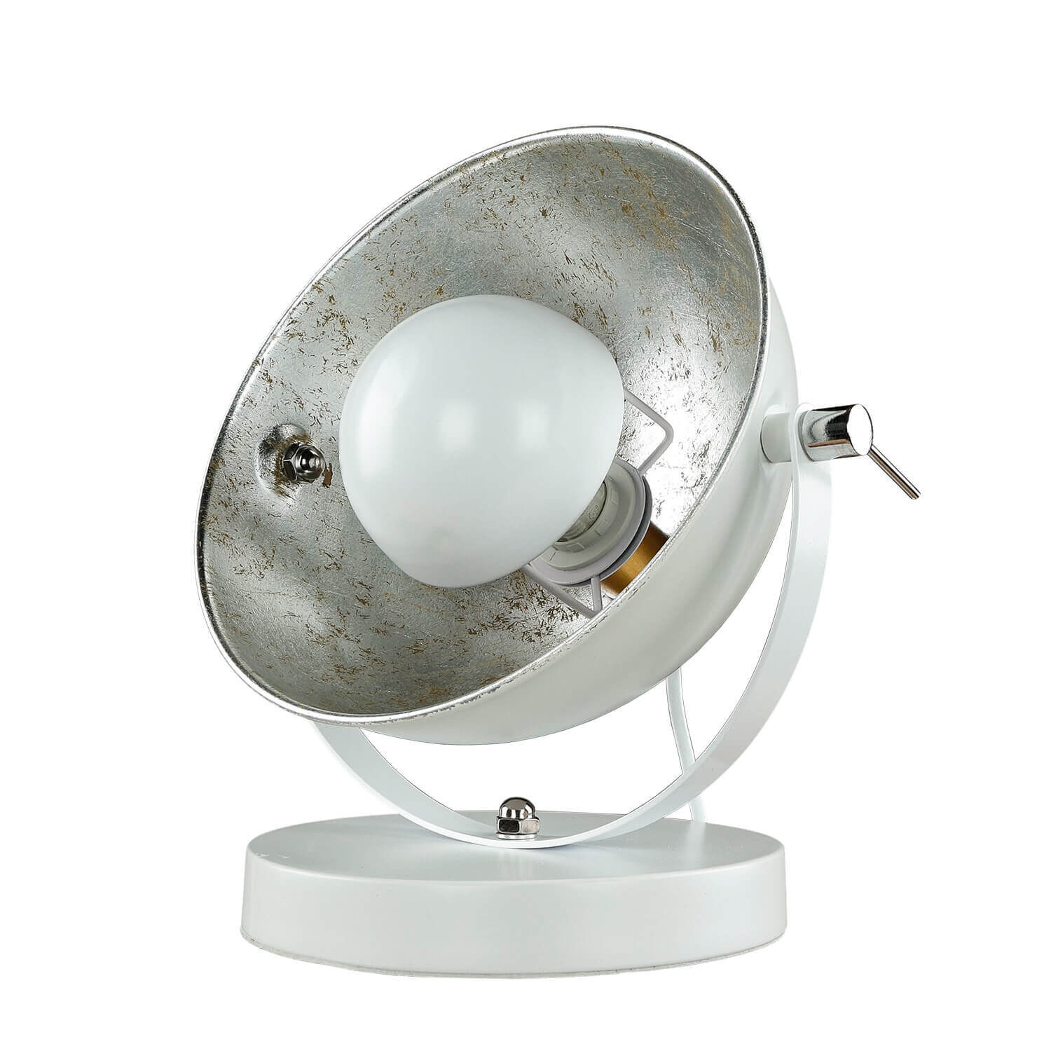 Studio Lampe de table Blanc Argent Réglable Rétro Métal