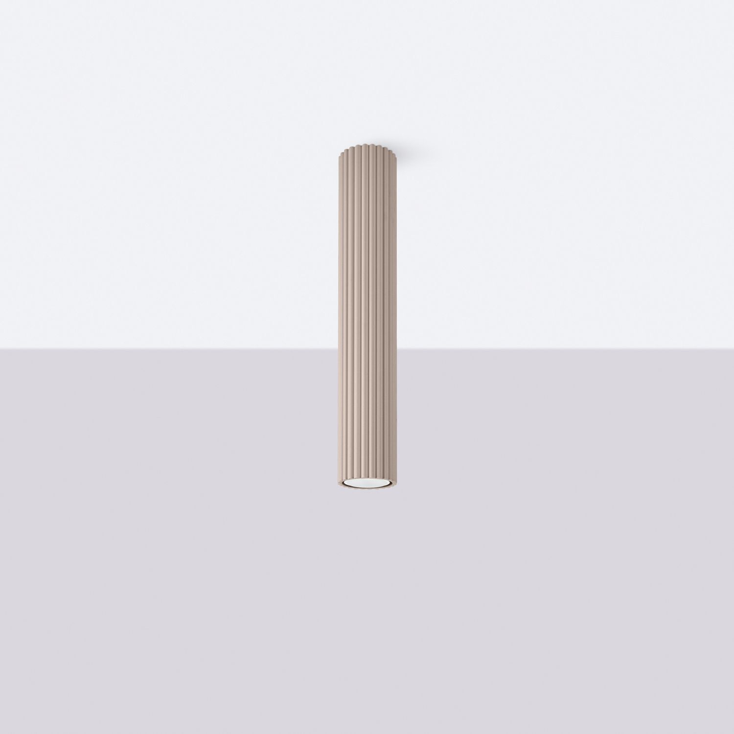 Runde Deckenlampe Aluminium Taupe GU10 H:40 cm Modern Architektur, Säule, Zylinder