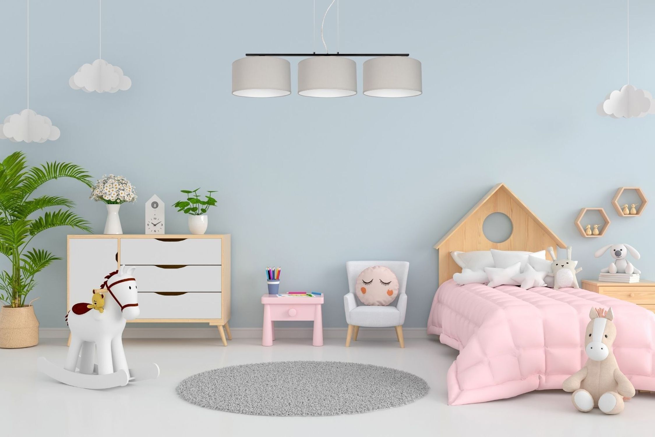 Blendarme Suspension Tissu Noir Gris E27 L:100 cm Dekoration für Zuhause, Kissen, Pflanze, Teppich