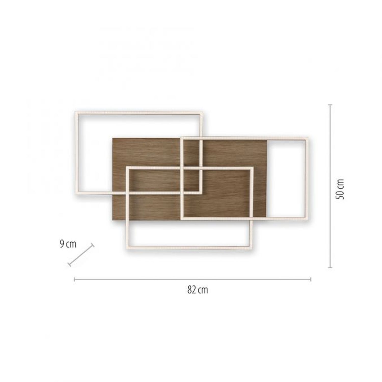Confortable Lampe de plafonnier LED en bois L:82 cm 4320 lm dimmable Diagramm, Handlung, Plan