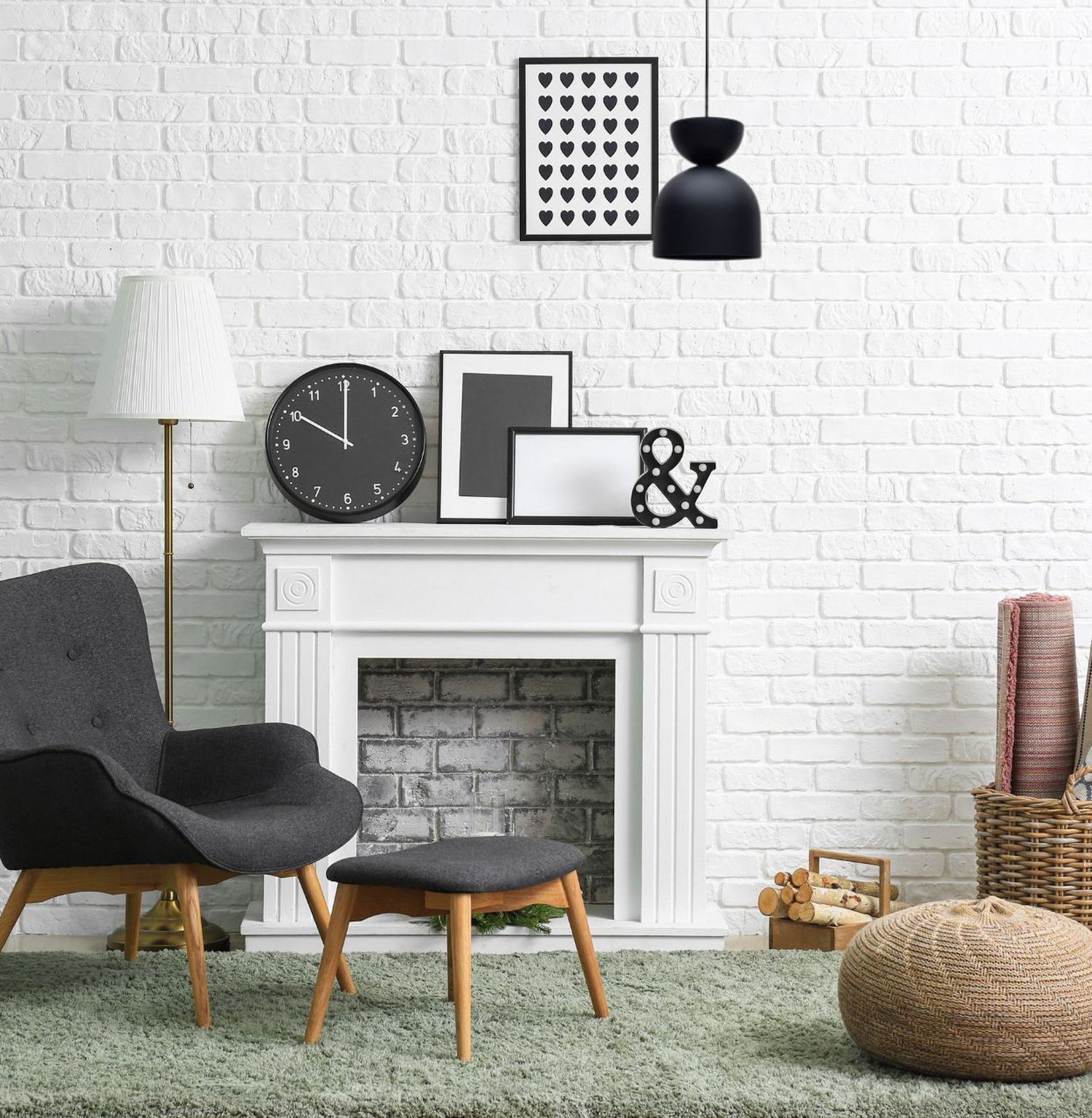 Lampe à suspendre ronde noire métal E27 Ø17 cm Intemporelle