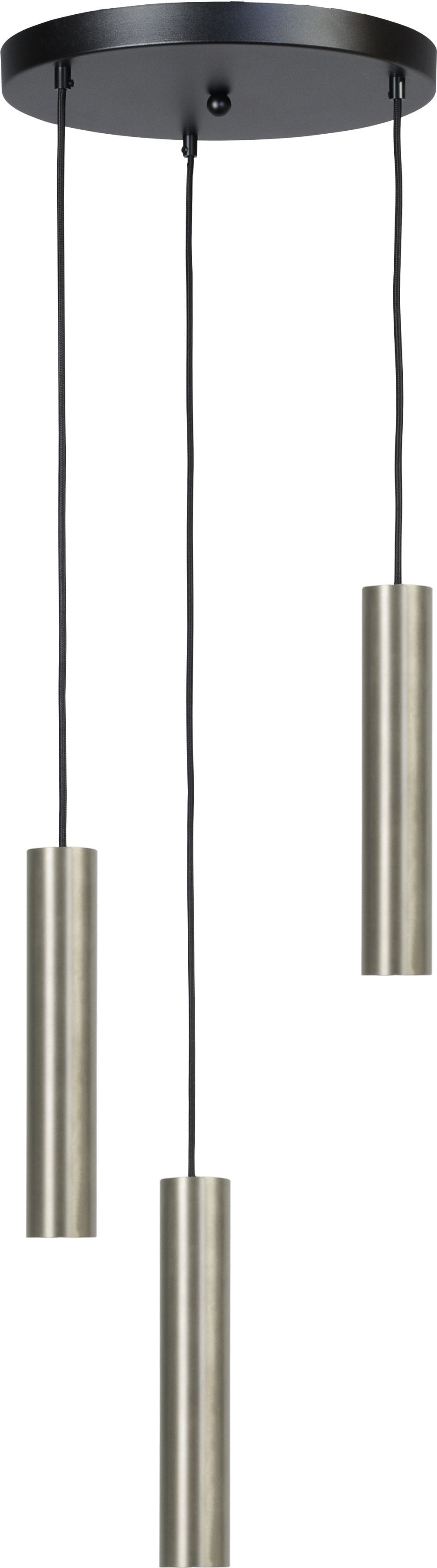Lampe à suspendre métal 3 flammes nickel noir GU10 ERION