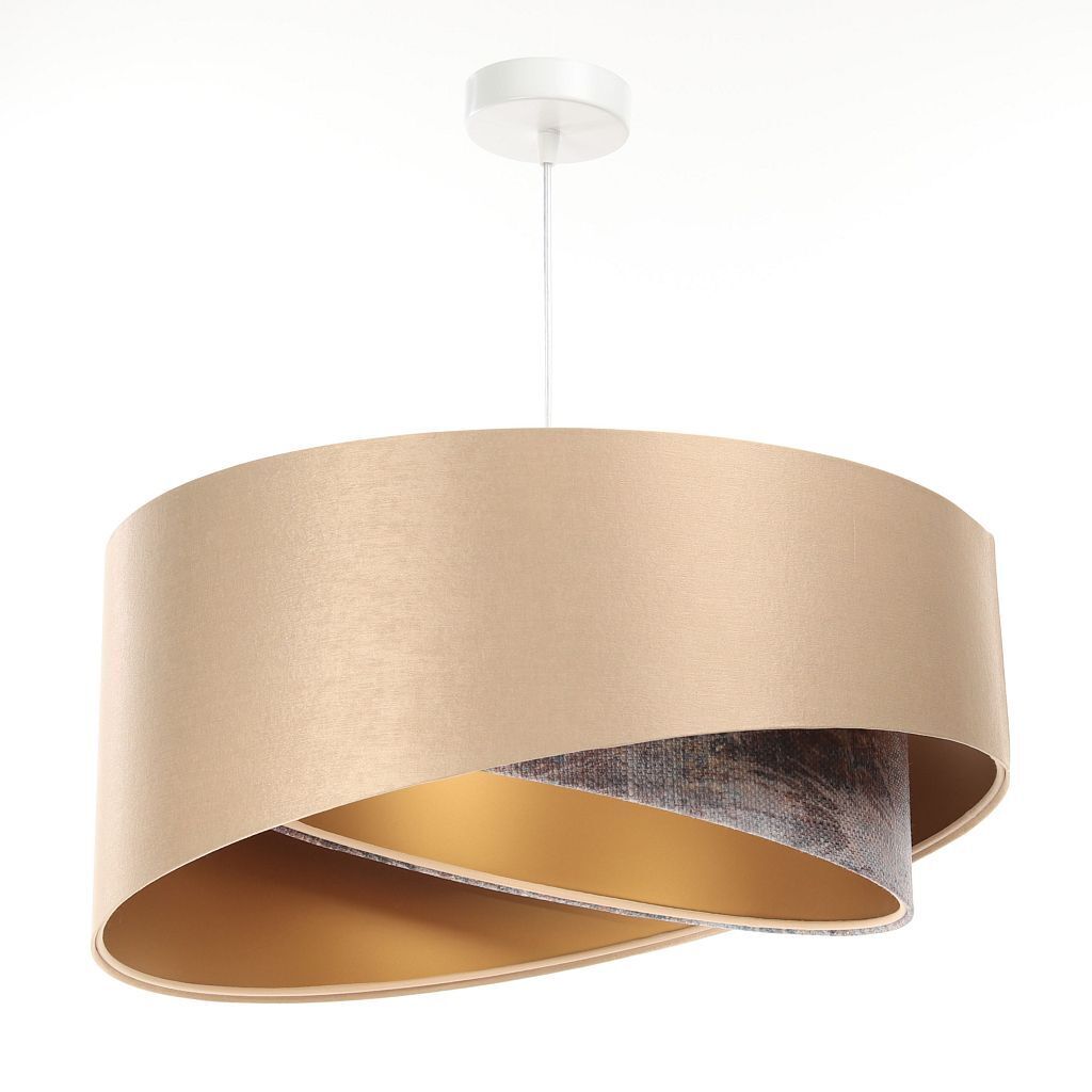 Suspension Satin E27 ronde D : 50 cm en or multicolore