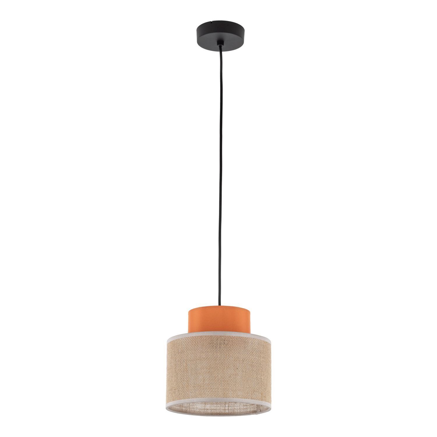 Lampe à suspendre ronde Ø 20 cm H : max. 160 cm Rétro Jute Tissu E27