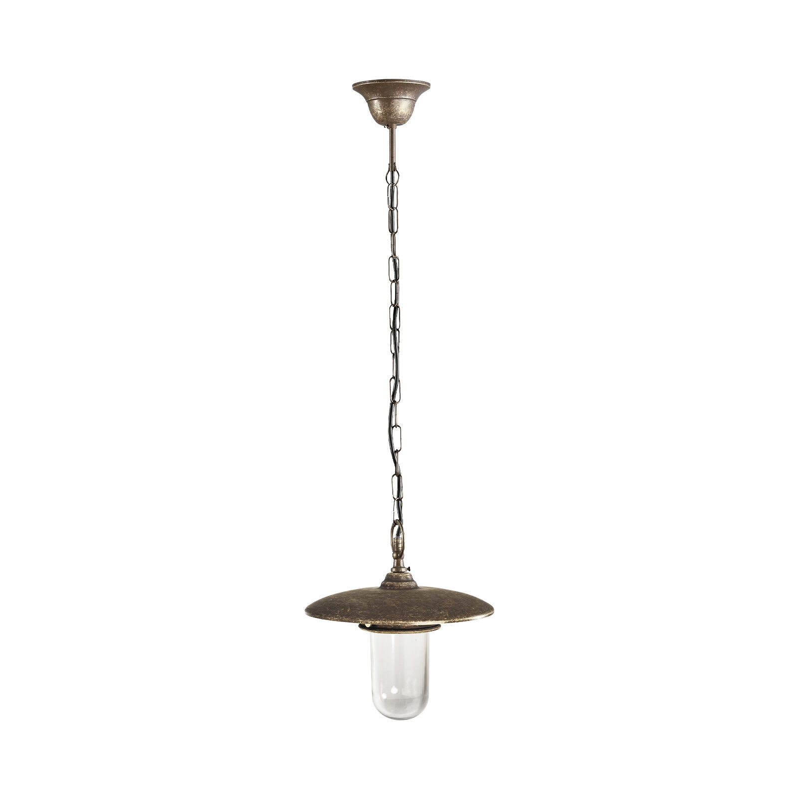Suspension extérieure IP44 laiton verre E27 Ø 25 cm