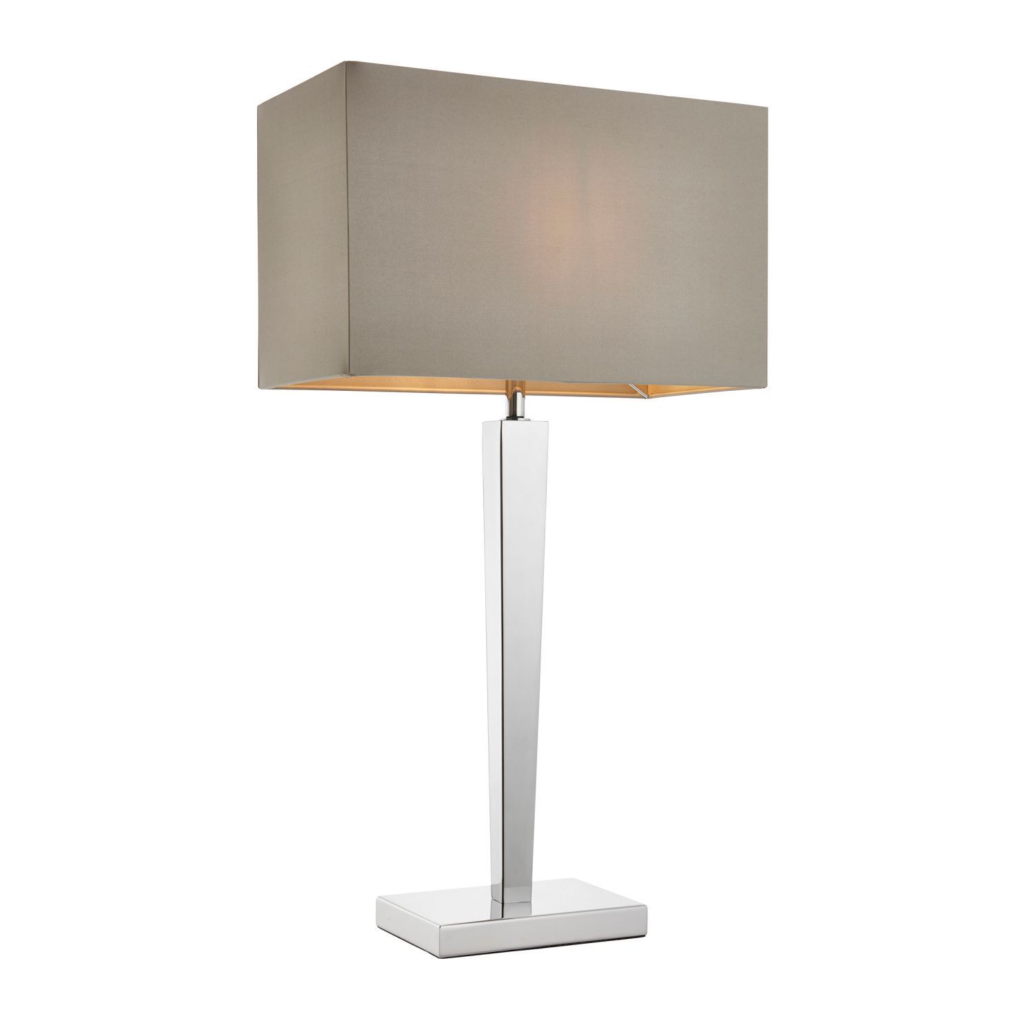 Lampe de table Tissu Métal 66 cm de haut Chrome Gris E27 Moderne