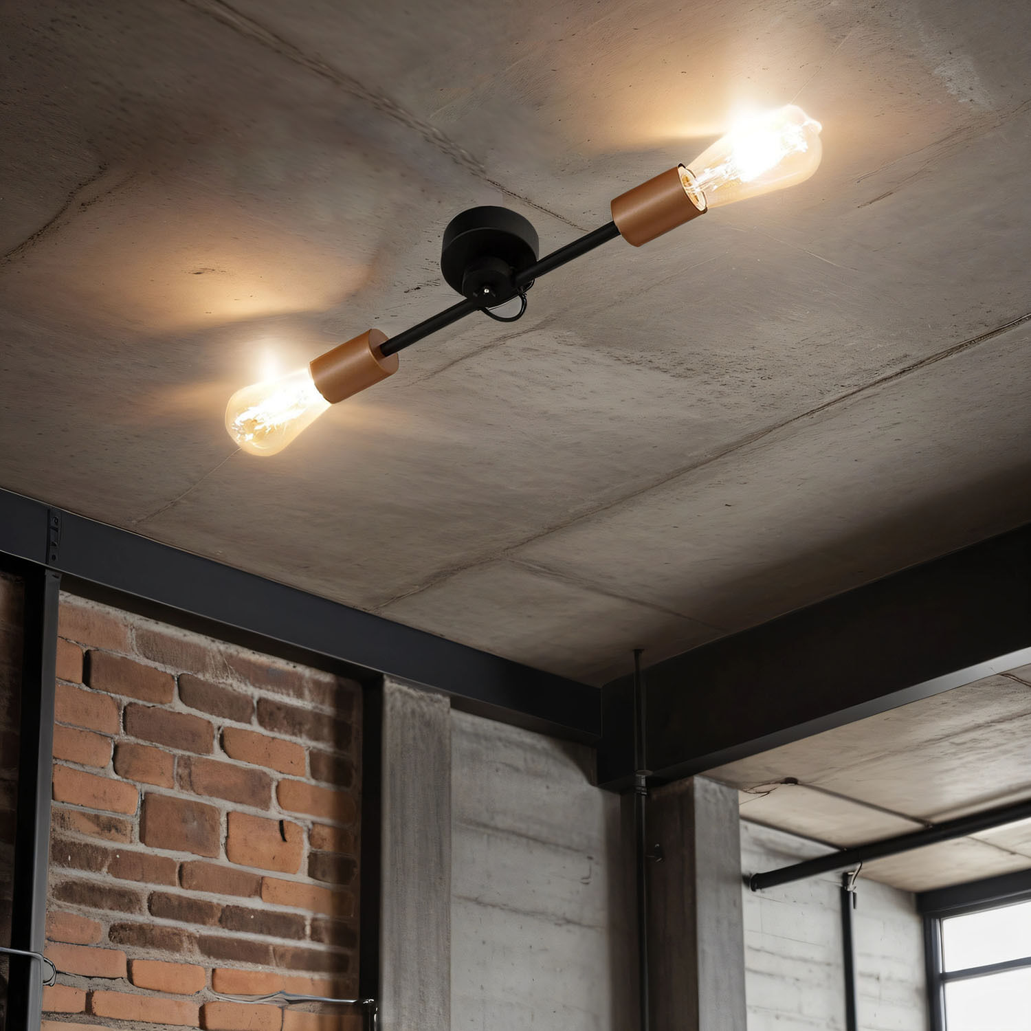 Leuchte, Deckenlampe, LED-Lampe, Industrie-Design, Kabelzugunstalt