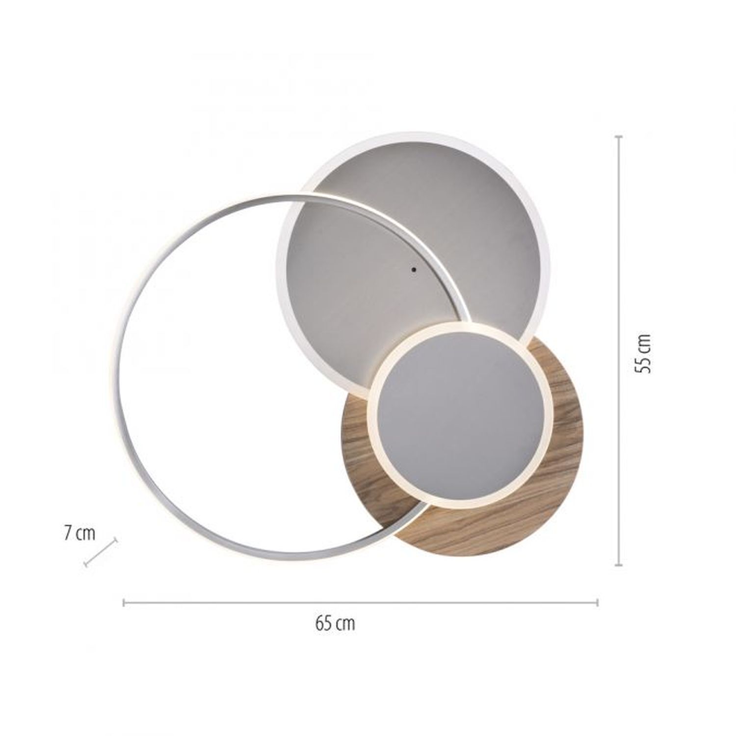 Lampe de plafonnier LED stylé anneaux en bois 6000 lm dimmable Band