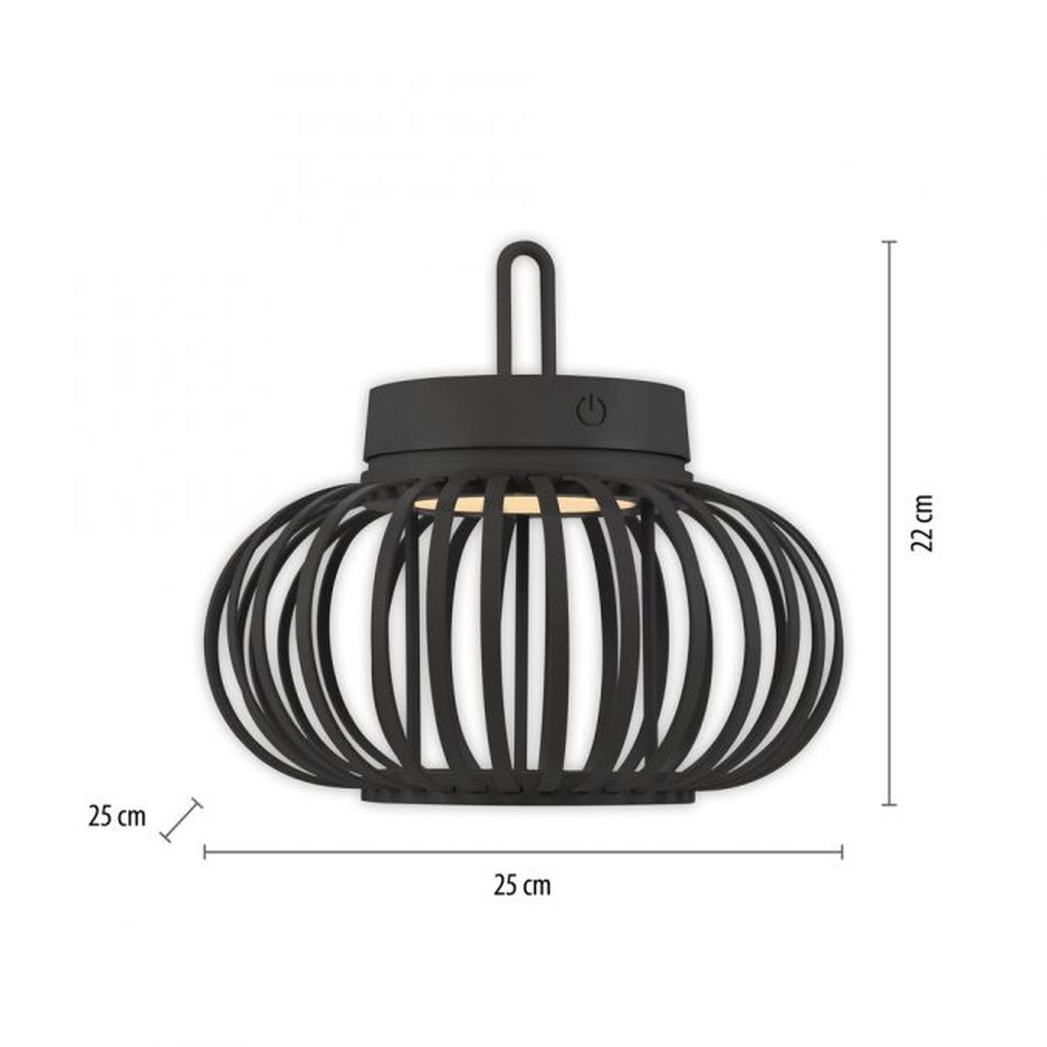 LED Akku Tischleuchte dimmbar 22 cm IP44 2 W Schwarz LED Akku Tischleuchte dimmbar 22 cm IP44 2 W Schwarz