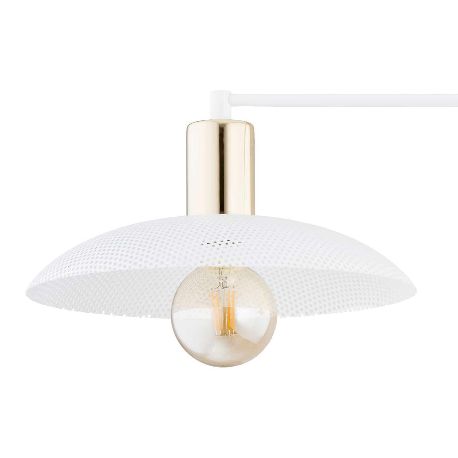 Lampe de plafond blanc or 100 cm de long E27 4-flamme métal