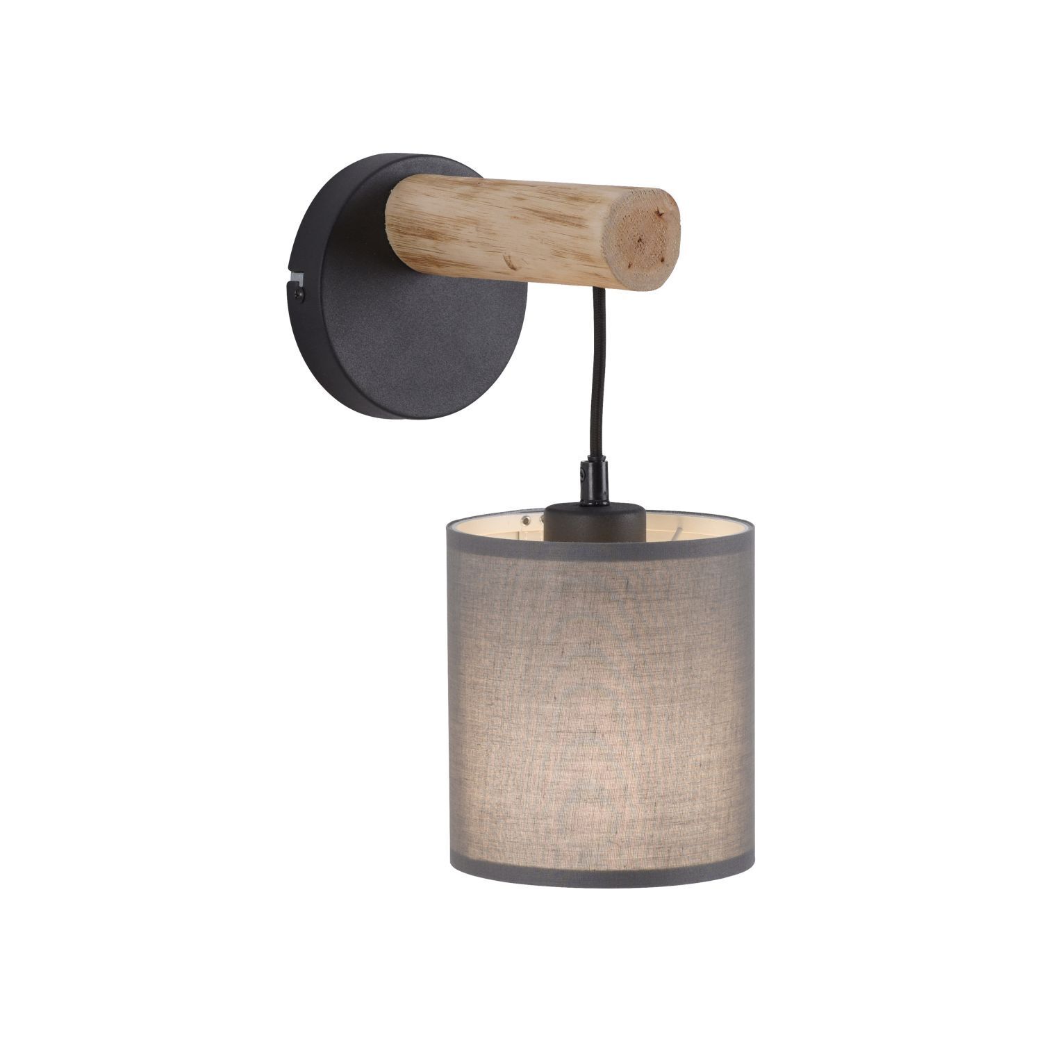 Applique confortable Abat-jour en tissu Bois H:29,5 cm E27 Lampe