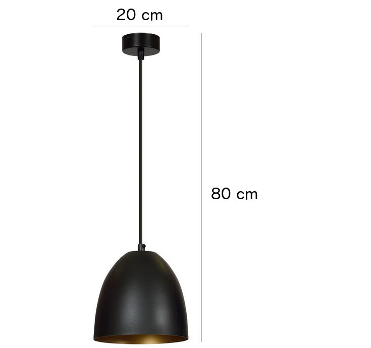 Lampe à suspendre noir intérieur or Ø20cm Table à manger ANNIE