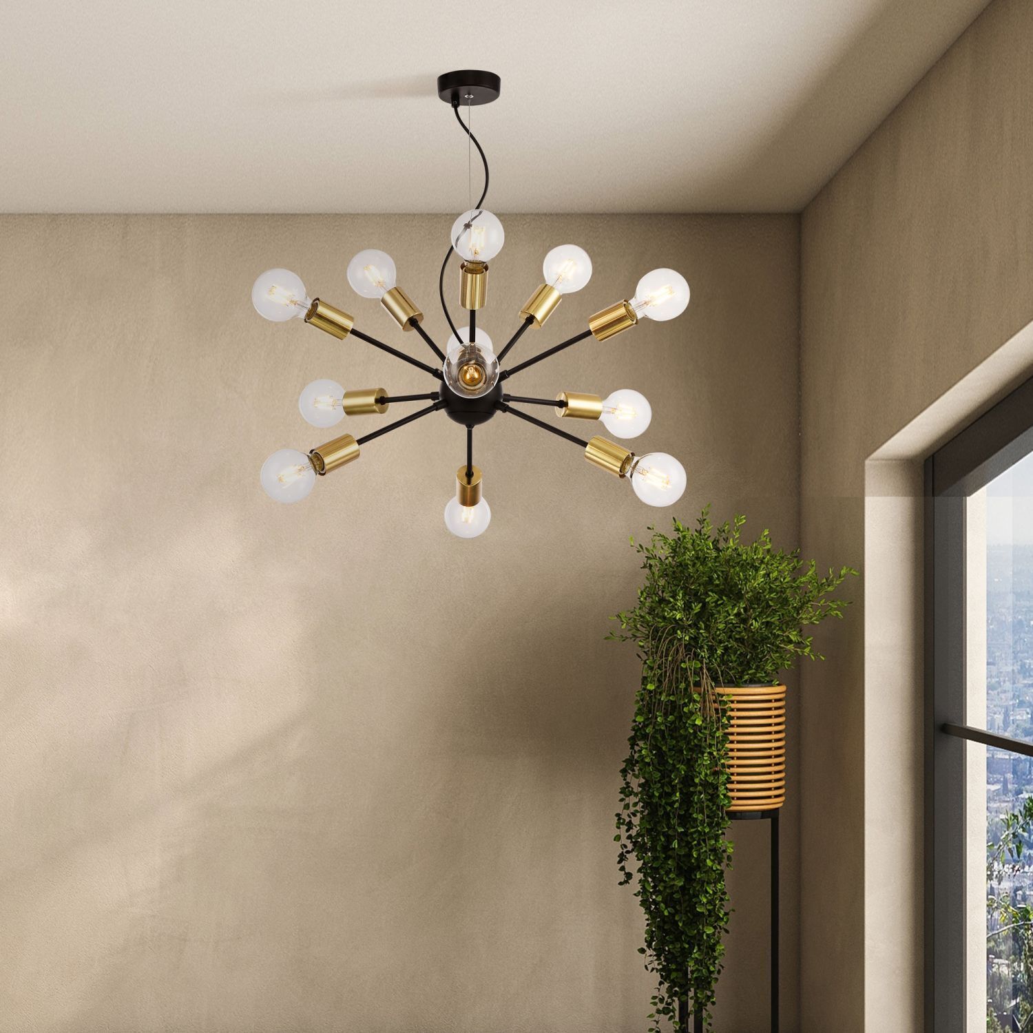 Suspension en métal L : 75 cm H : max. 156,2 cm E27