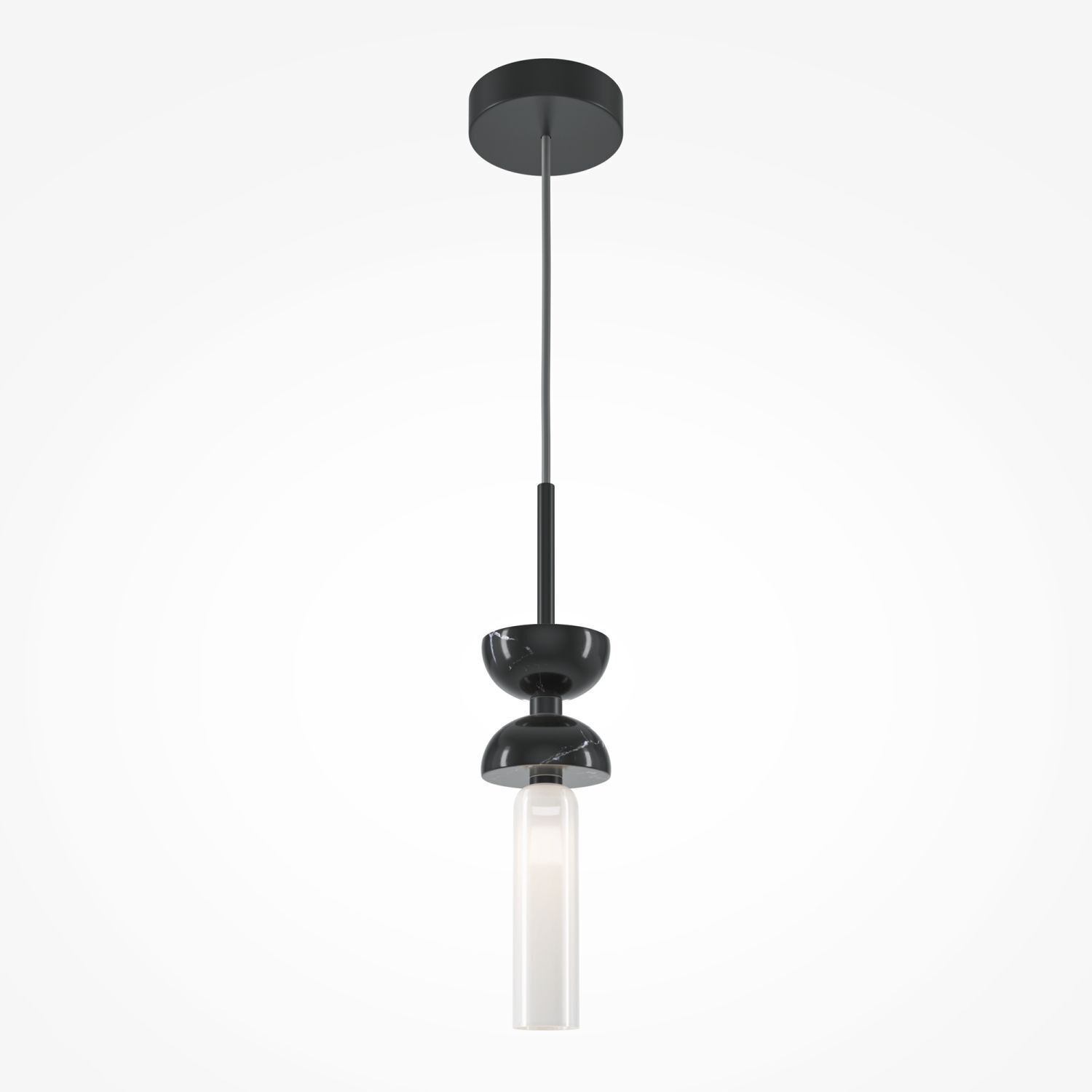 Lampe à suspendre métal verre rond D : 10 cm H : max. 336,5 cm