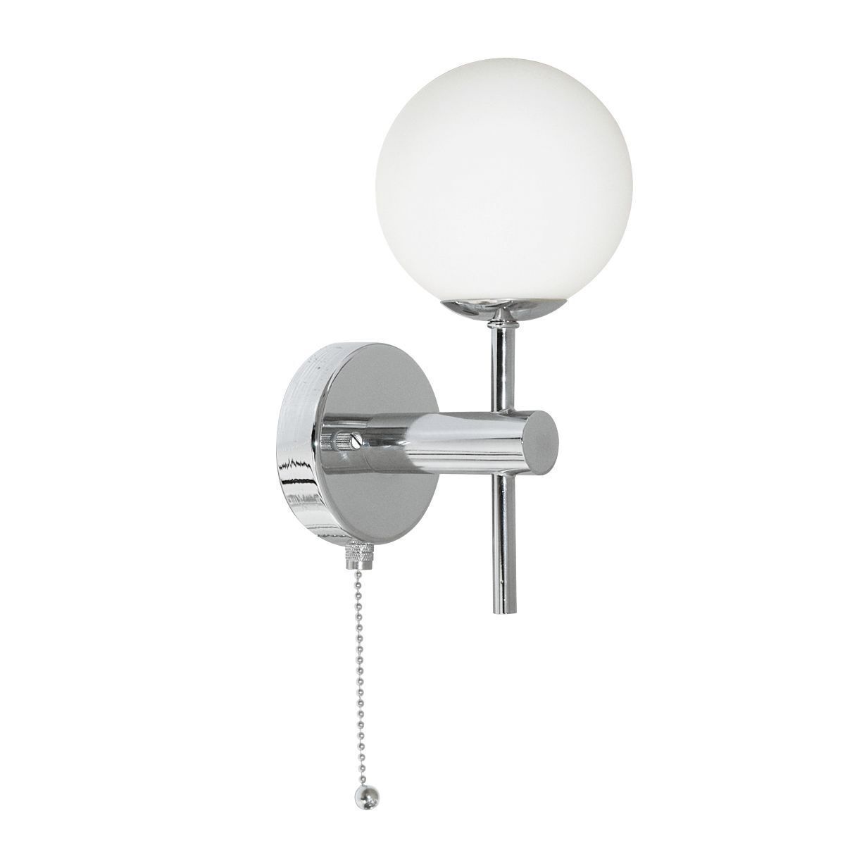 Applique salle de bain IP44 blanc chrome avec interrupteur H : 21 cm