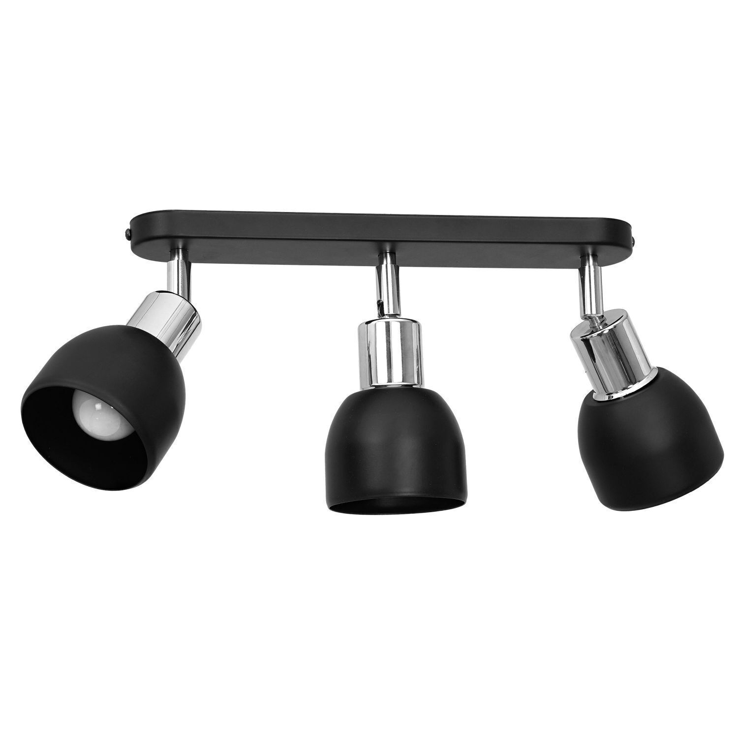 Deckenleuchte Schwarz Chrom länglich Metall Retro Beleuchtung, Drinnen, Zimmer, Duscharmatur, Lampe