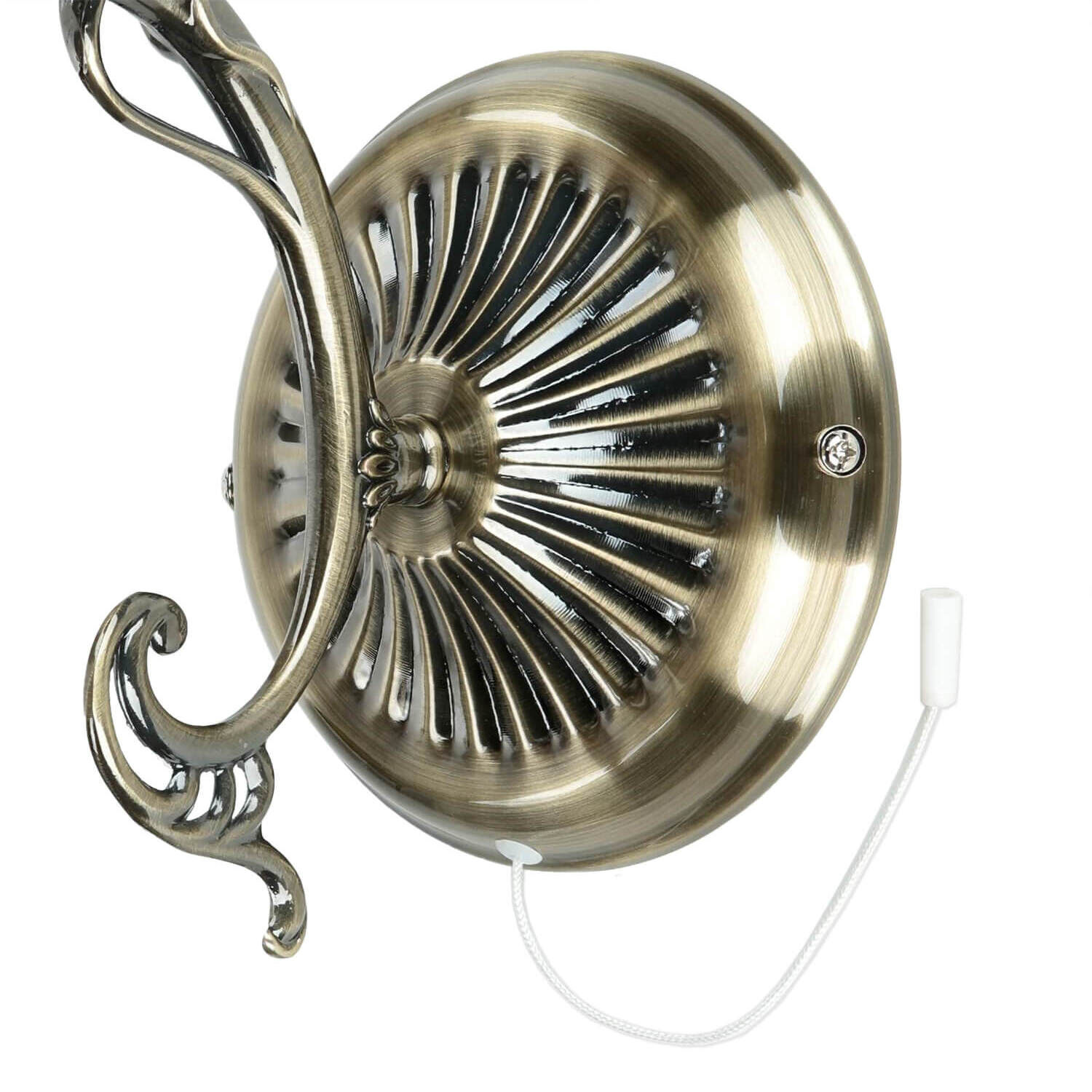 Applique murale Art Nouveau avec abat-jour en verre couleur bronze