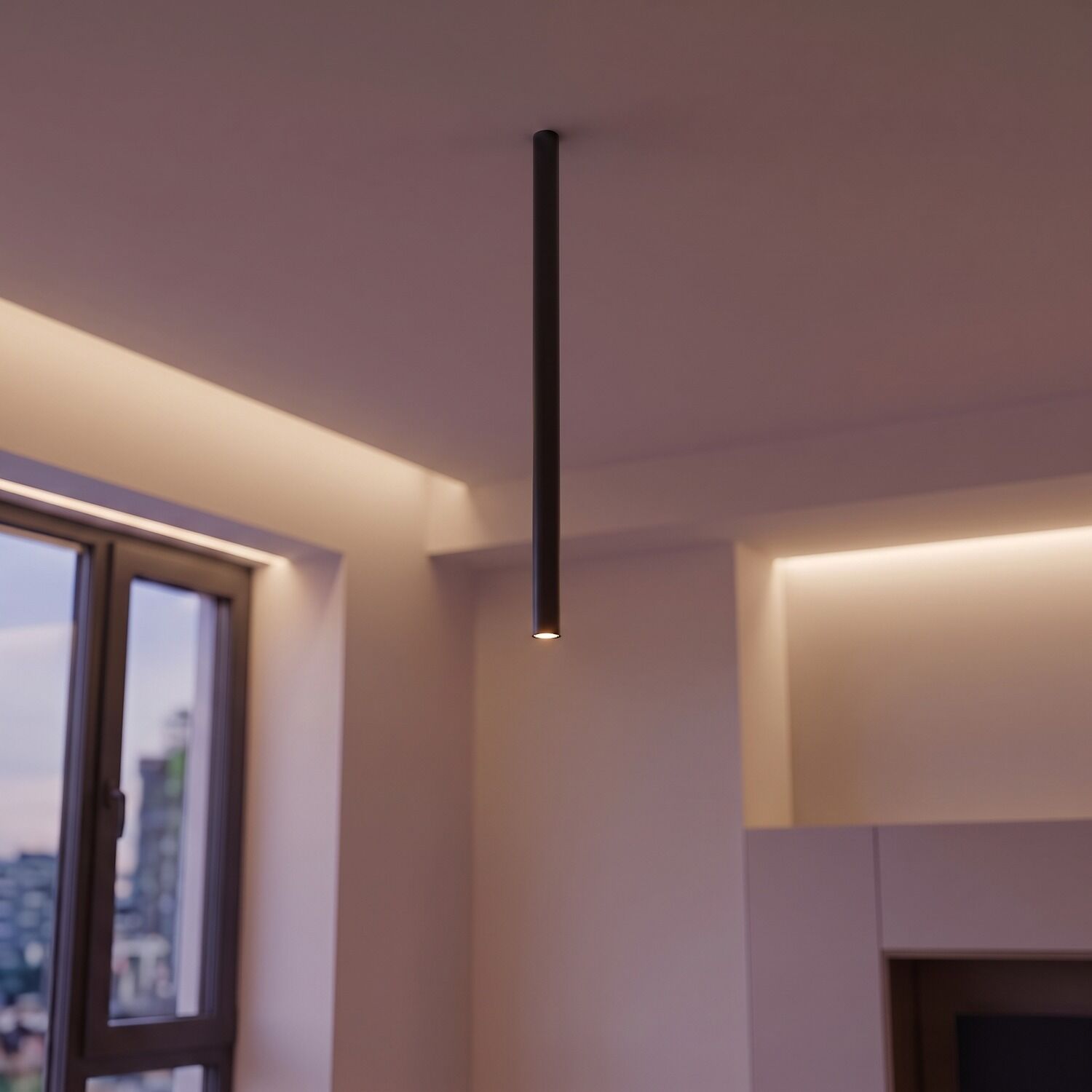 le93535-deckenstrahler-arbeitszimmer-kueche-wohnzimmer-innen-metall-modern-gu10-ip20-schwarz-05 Pendelleuchte, hängende Lampe, Innenbeleuchtung, schwarze Leuchte, minimalistisches Design