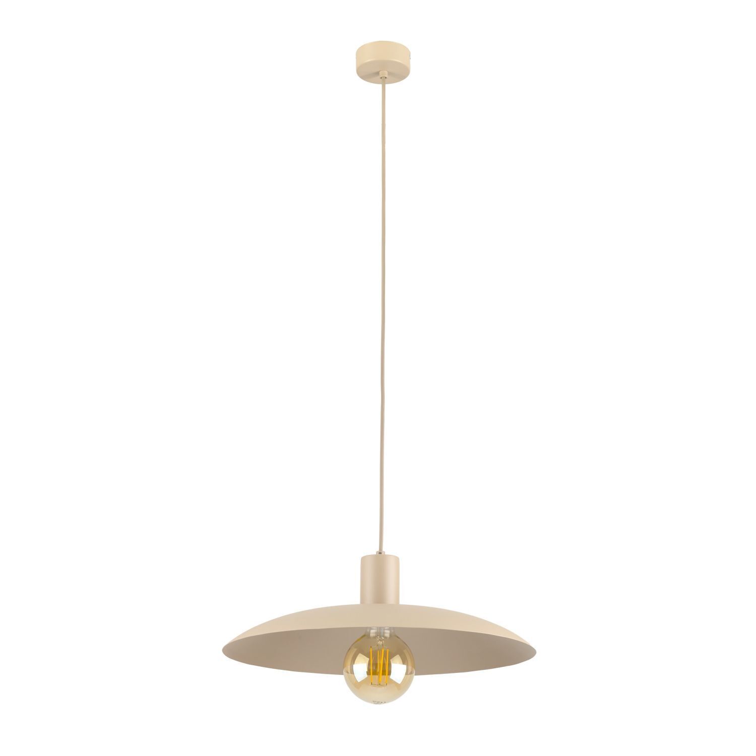 Lampe à suspendre ronde métal gris sable Ø41 cm E27 Loft