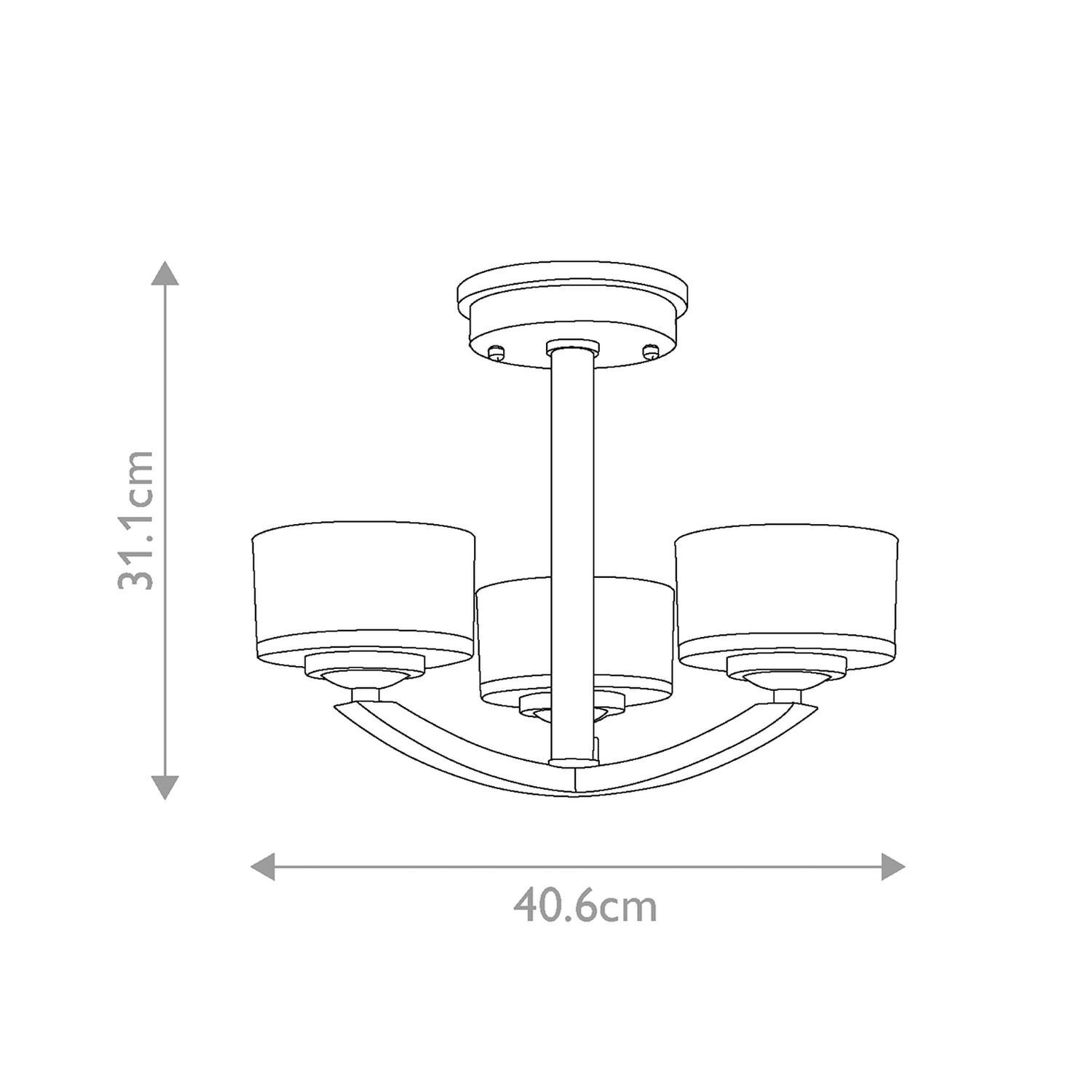 Lampe de plafonnier salle de bain LED G9 IP44 largeur 40,6 cm 3000 K chrome blanc