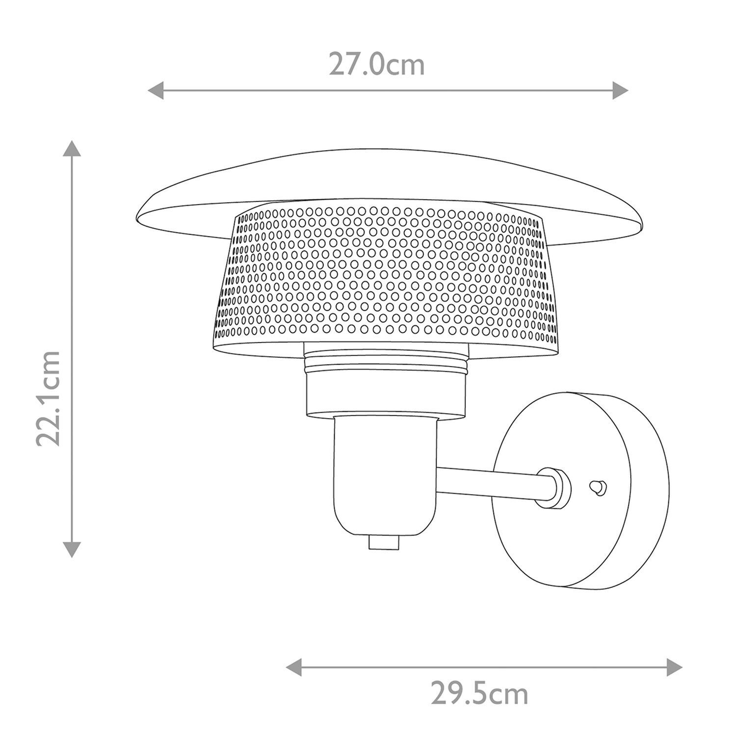 Applique murale extérieure acier inoxydable verre E27 IP44 largeur 27 cm