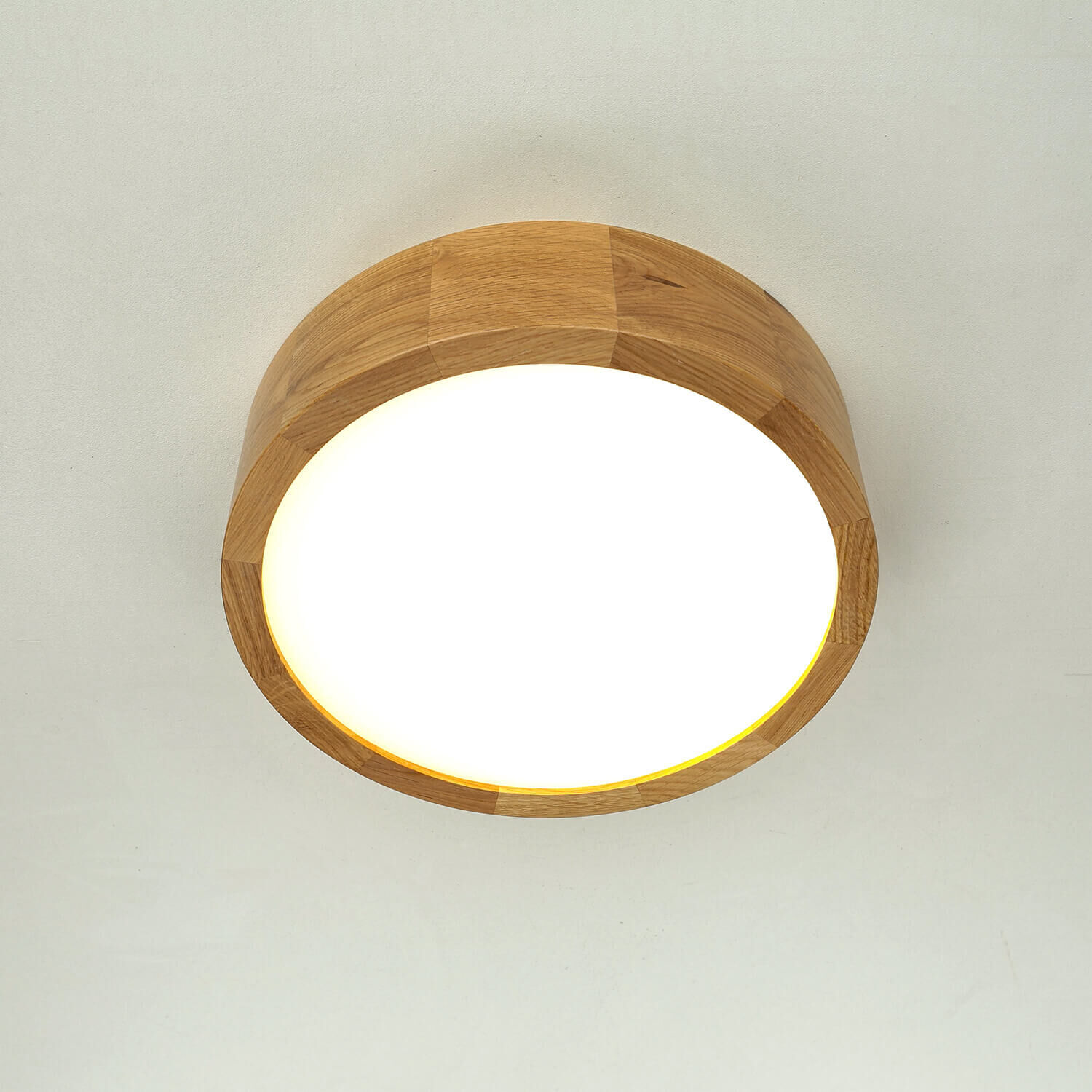 Plafonnier LED Salon Lampe en bois Chêne