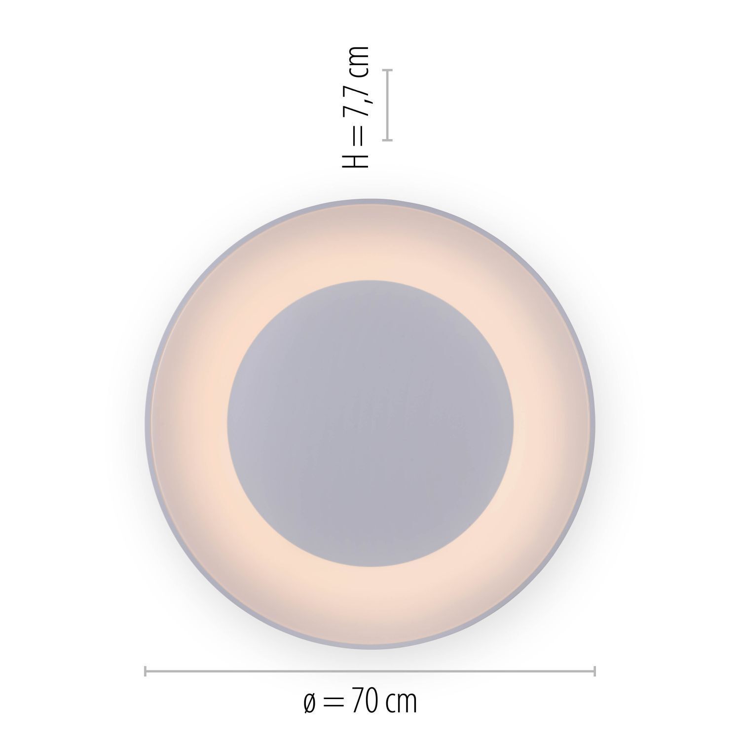 Lampe de plafonnier LED à intensité variable avec télécommande Blanc Ø70 cm Kunst, Porzellan, Töpferei, Teller, Sphäre