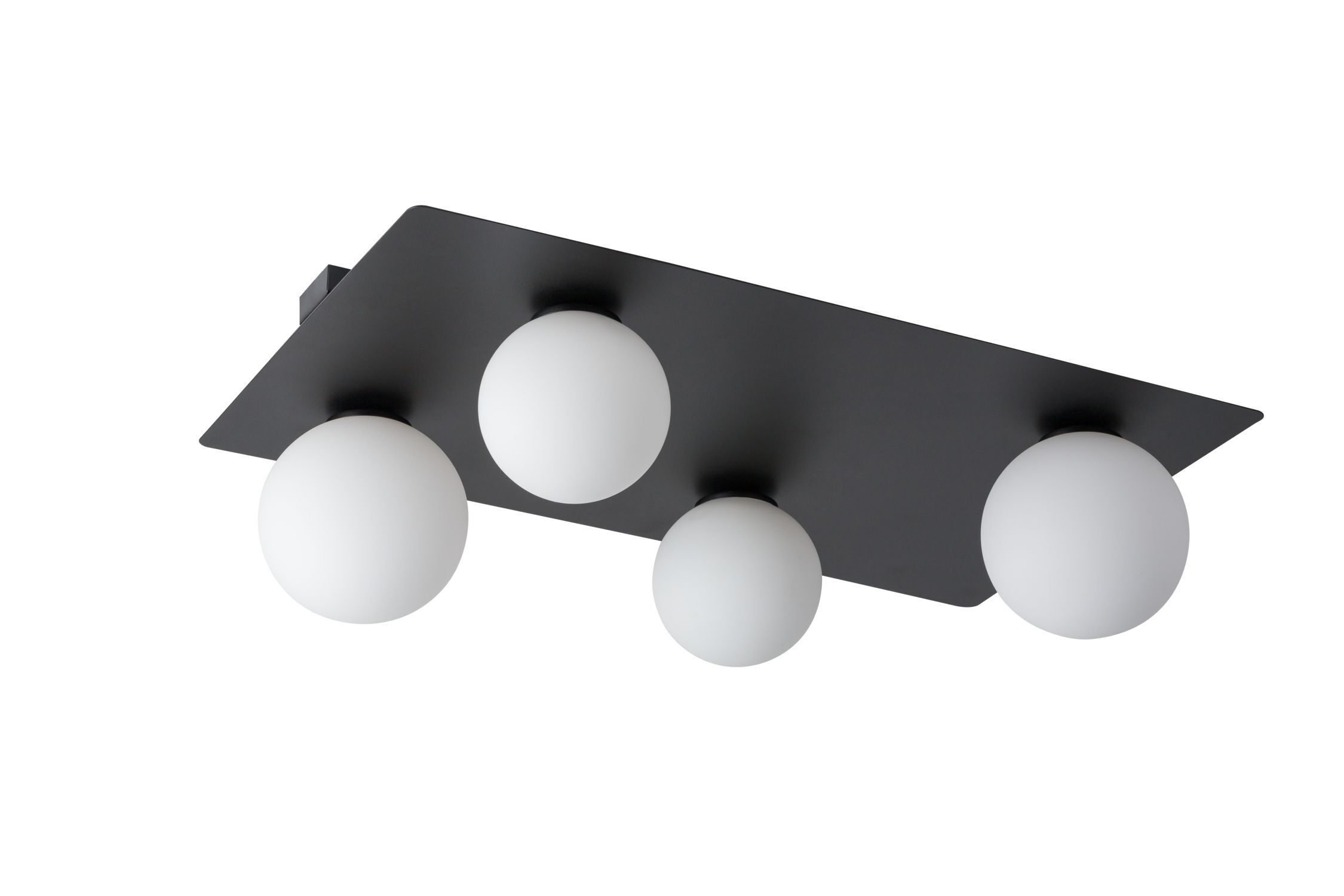 Plafonnier 4 flammes métal verre noir G9 faible éblouissement