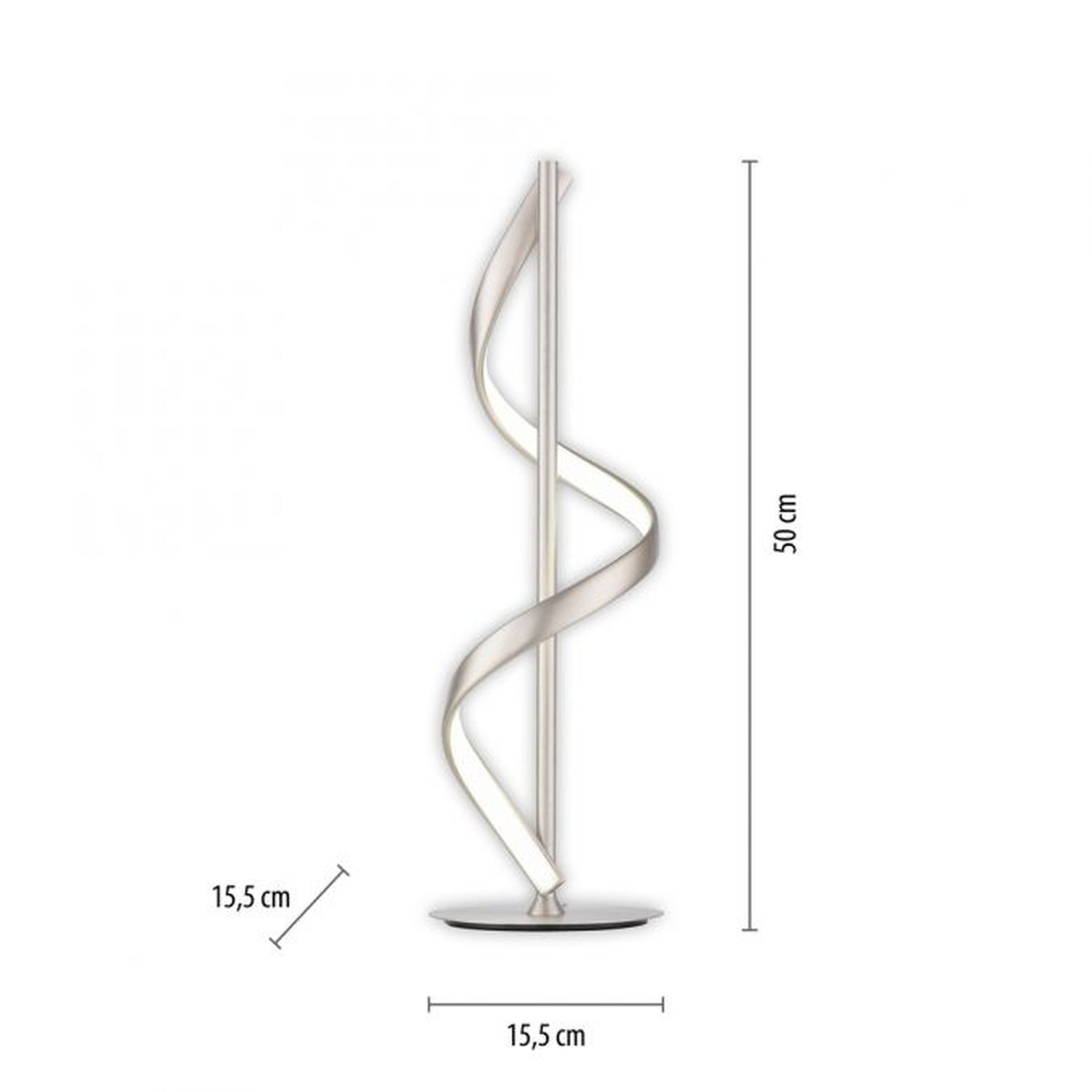 LED Tischlampe dimmbar 50 cm Fernbedienung 10 W Silber Lampe