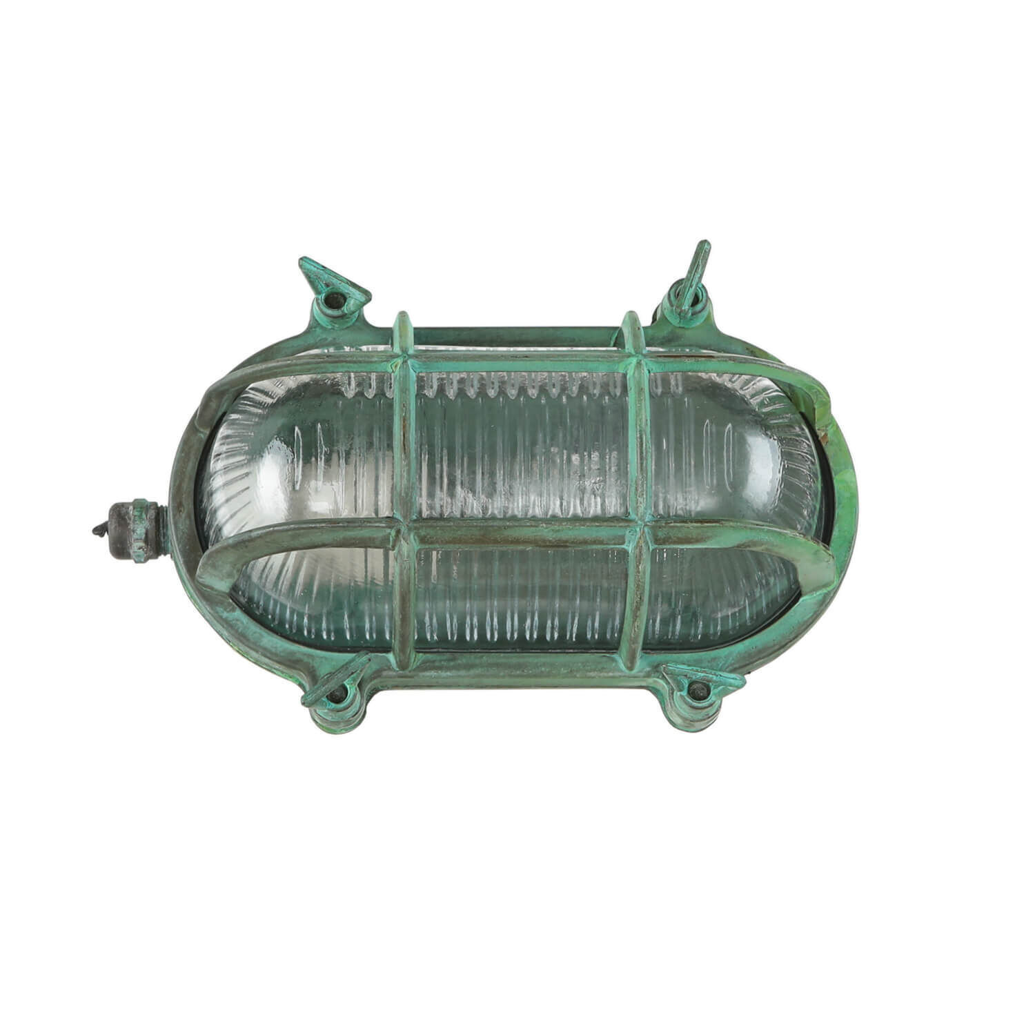 Lampe d'extérieur mur laiton verre IP64 E27 Maritim vert antique