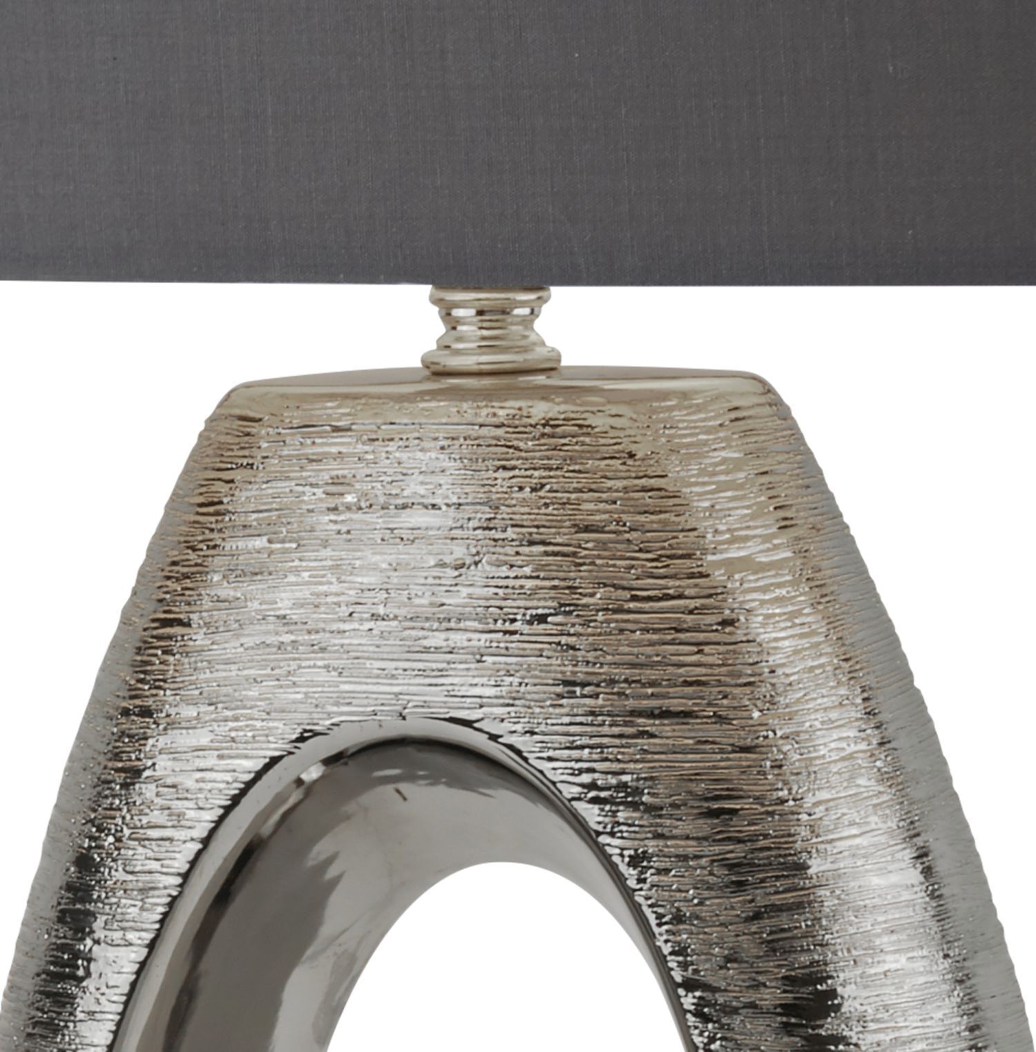 Lampe de table Chrome Gris E27 61 cm Tissu Céramique Moderne