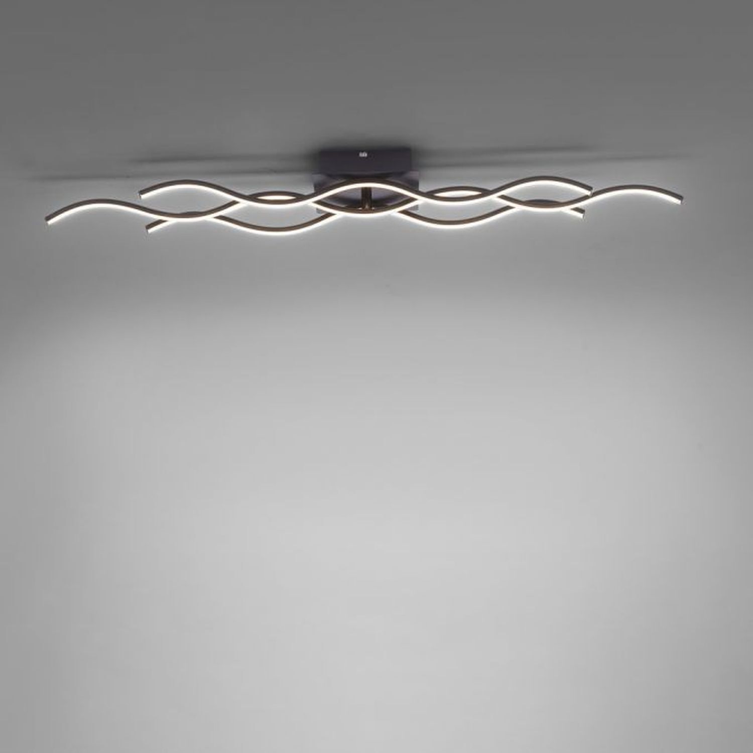LED Deckenlampe Wellen Metall Schwarz 3920 lm Modern Deckenleuchte