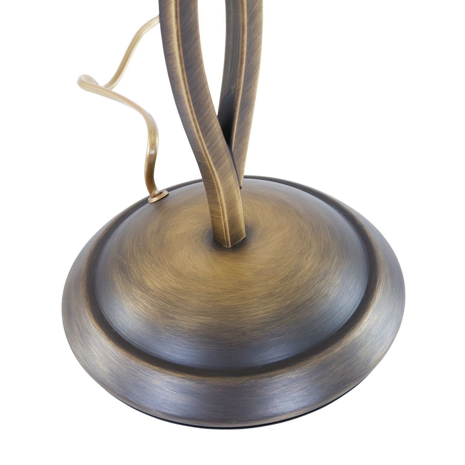 Lampe de chevet métal verre bronze crème E27 45 cm