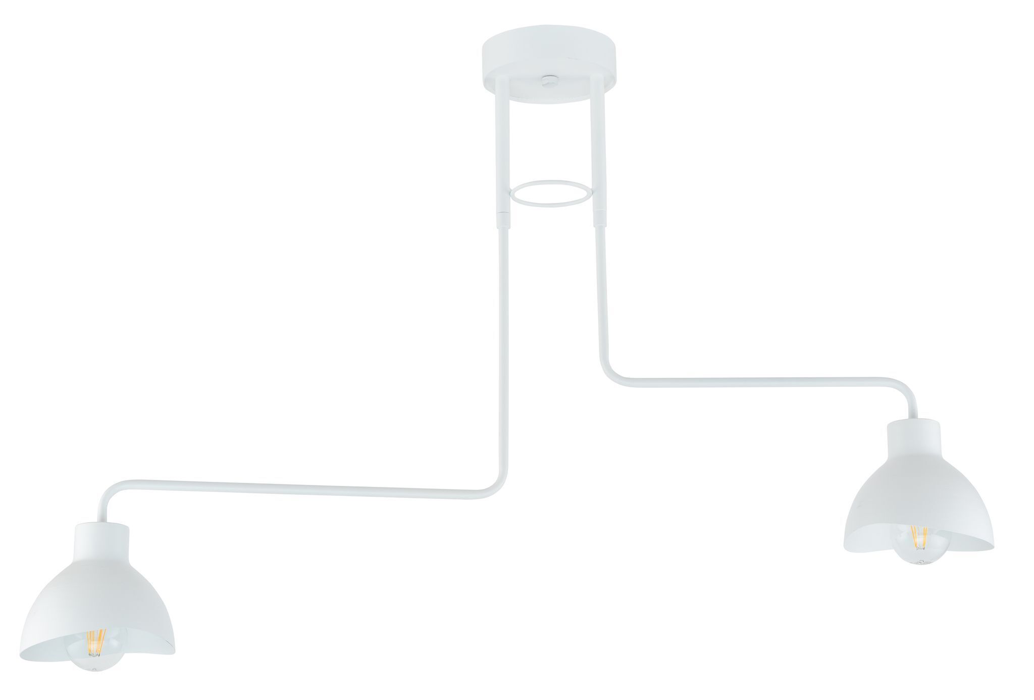 Plafonnier blanc métal 2flmg E27 jusqu'à 60W décoratif