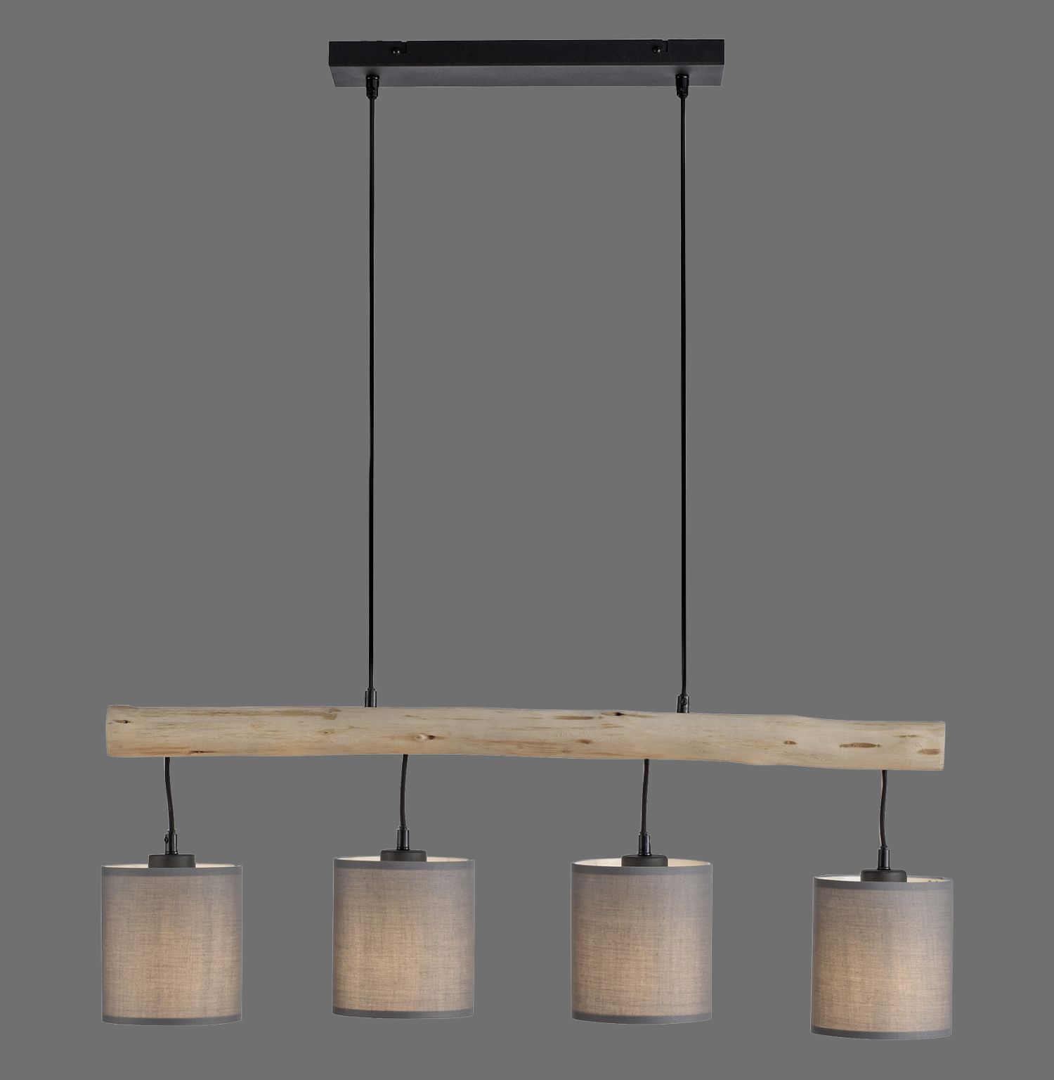Blendarme Hängelampe Holzbalken Stoff 82,5 cm lang Lampe, Kronleuchter, Leuchte