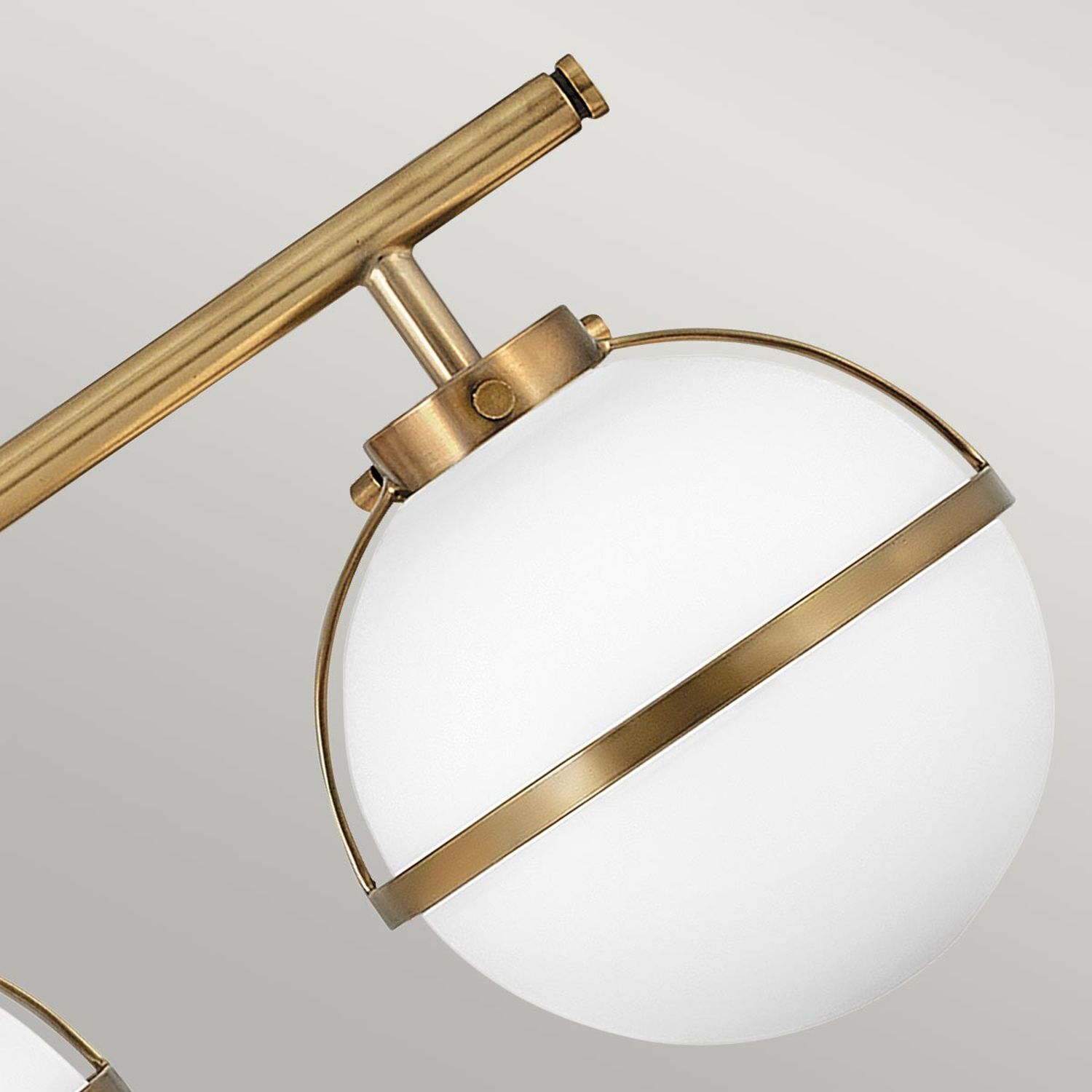 Lampe de salle de bain verre métal E14 IP44 L : 60,6 cm laiton antique blanc