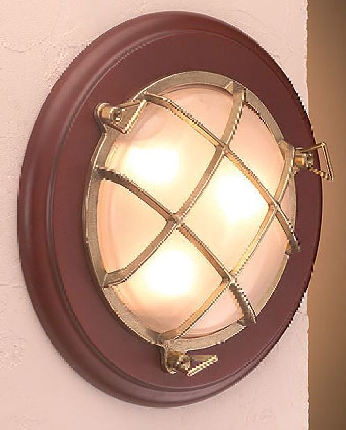 Applique murale en bois LED Cage d'escalier Salle de bain Maritim ronde